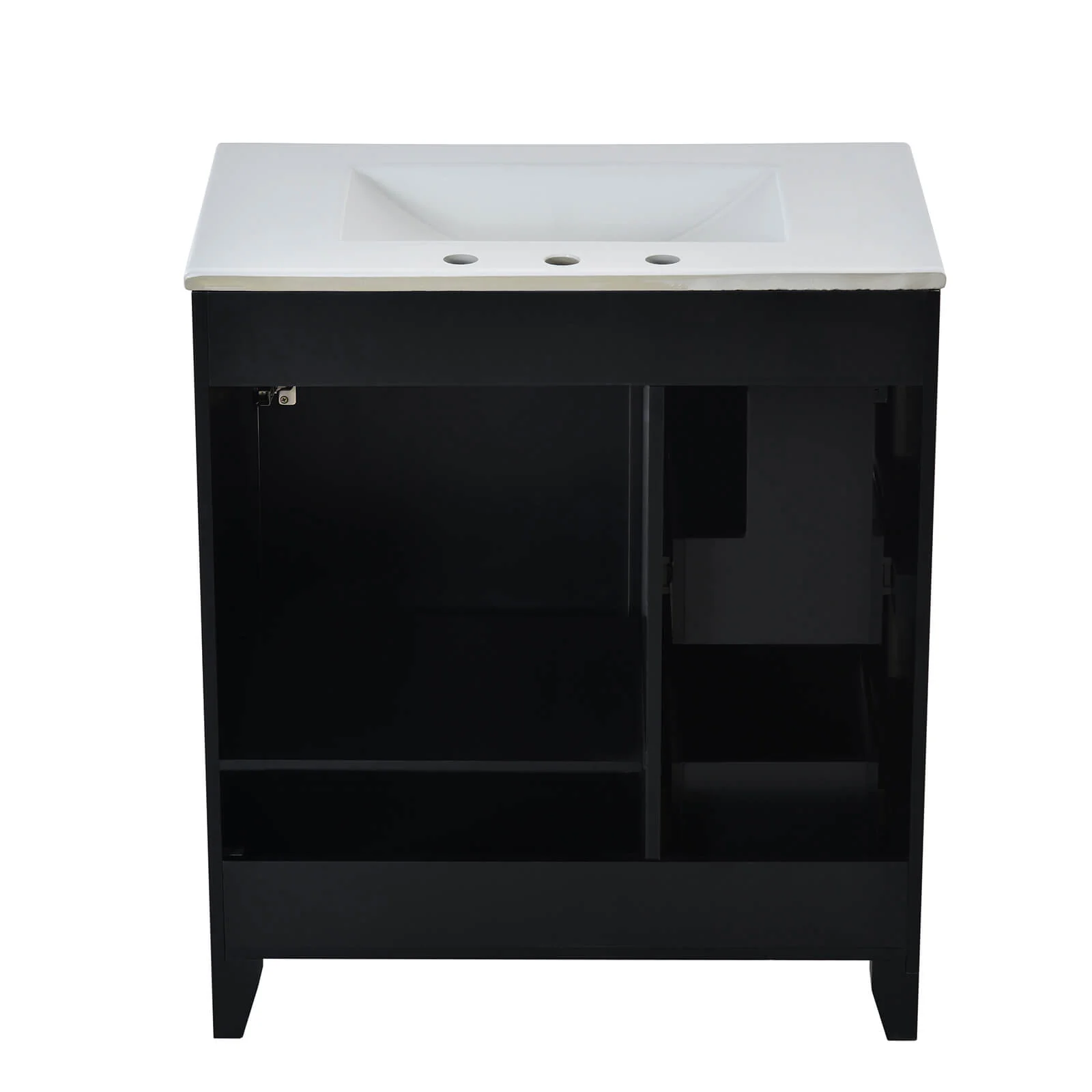 30" Black Bathroom Vanity with 2 Left-Side Drawers - Image 15
