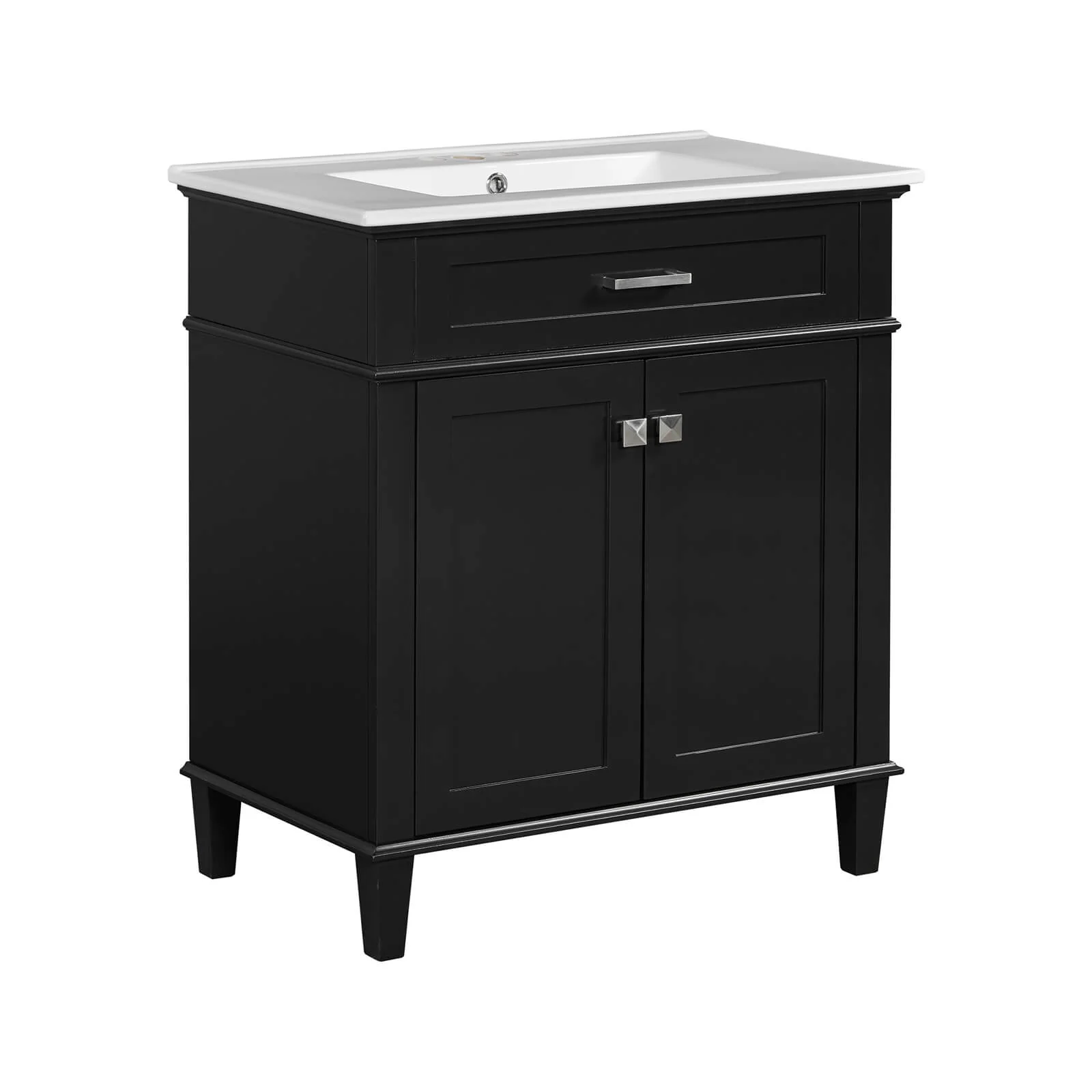 30" Black Bathroom Vanity with Undermount Ceramic Sink - Image 13