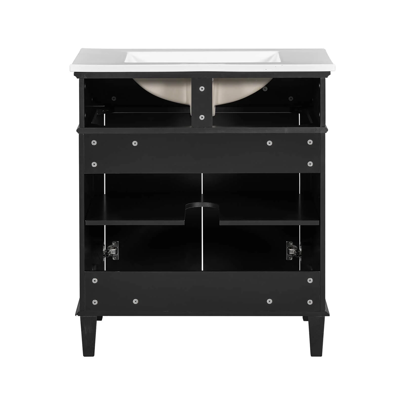 30" Black Bathroom Vanity with Undermount Ceramic Sink - Image 17