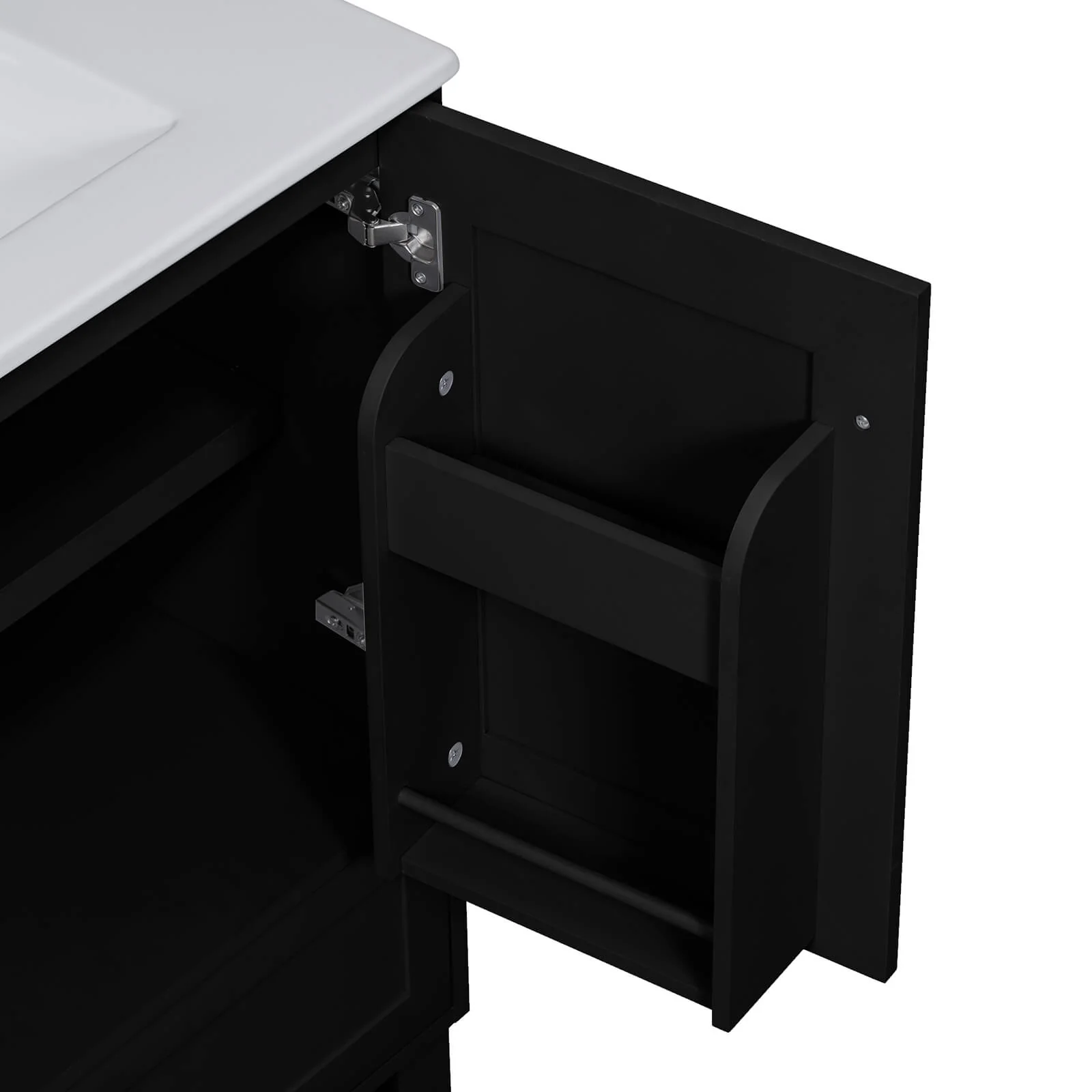 30" Compact Contemporary Black Bathroom Vanity - Image 14