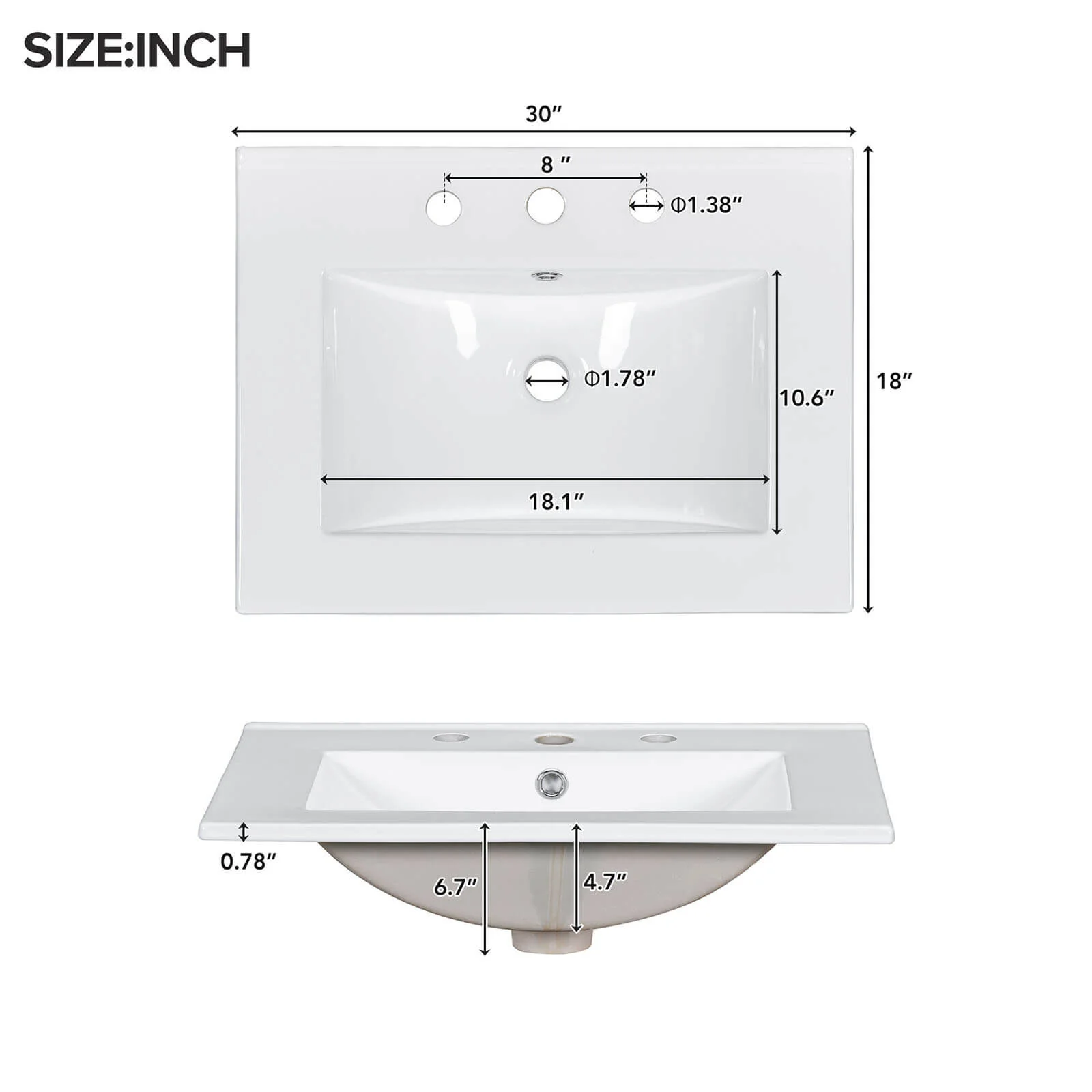 30" Floor Mount Single Sink Bathroom Vanity in Black - Image 9