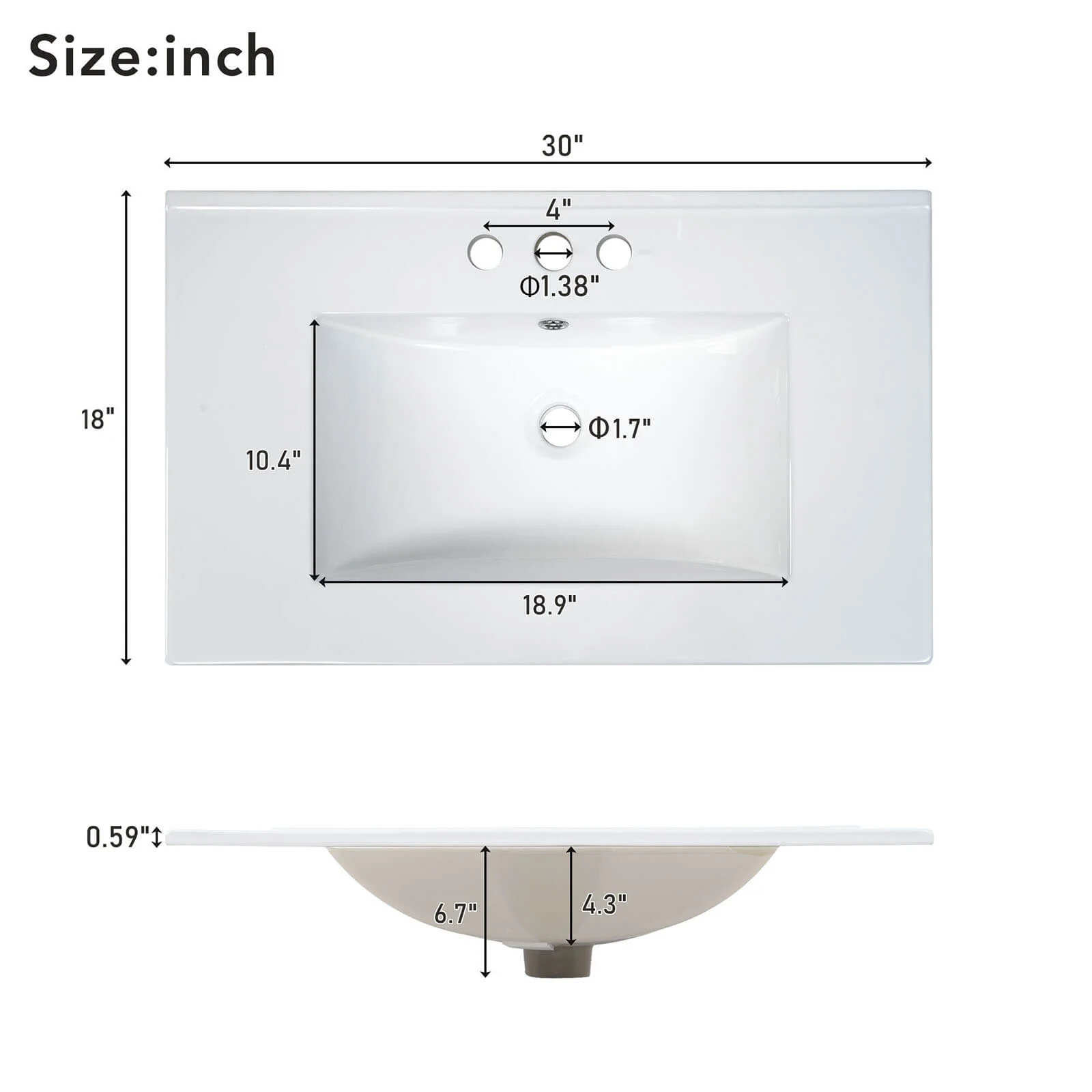 30'' Green Bathroom Vanity with Built-In Shelf - Image 17