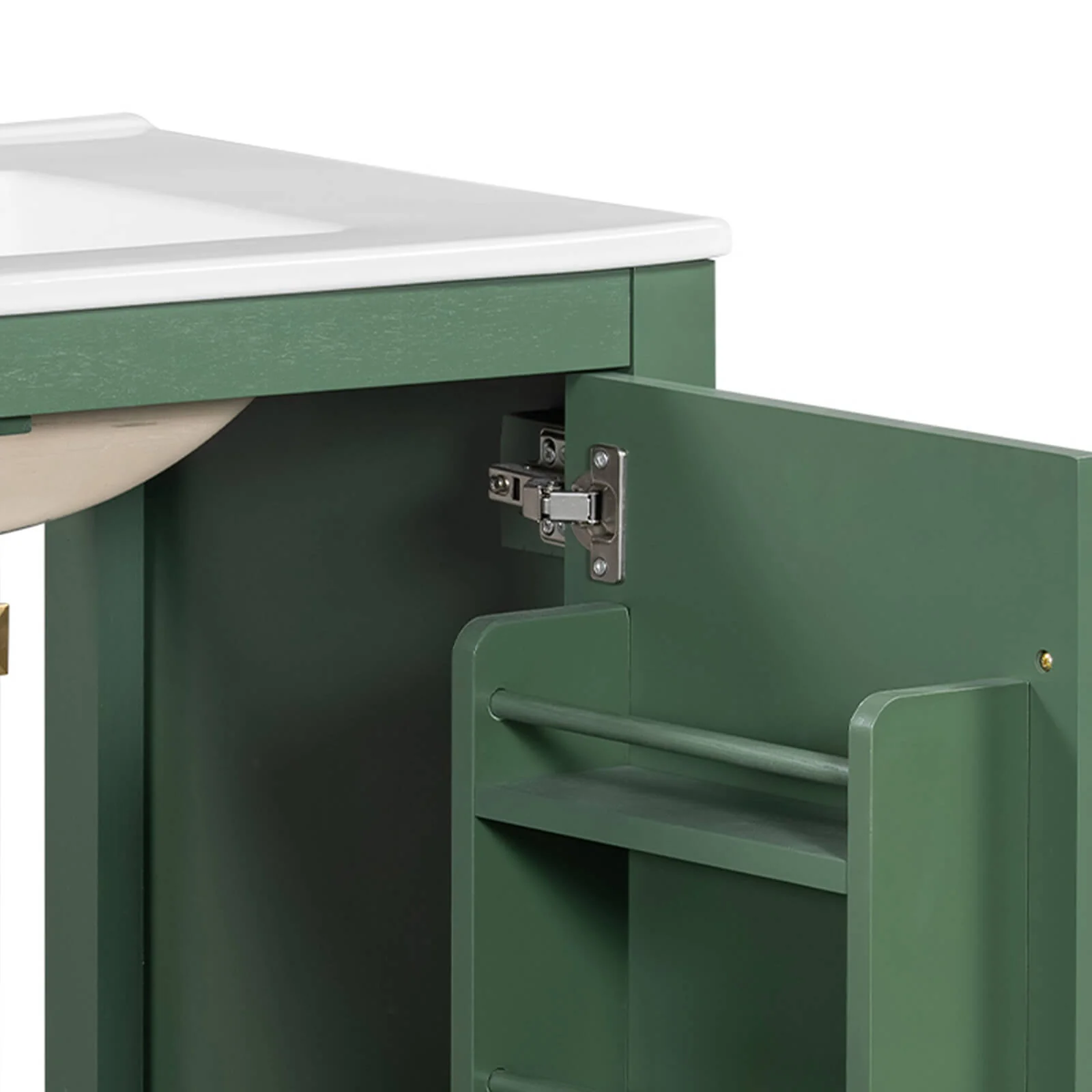 30'' Green Bathroom Vanity with Built-In Shelf - Image 8
