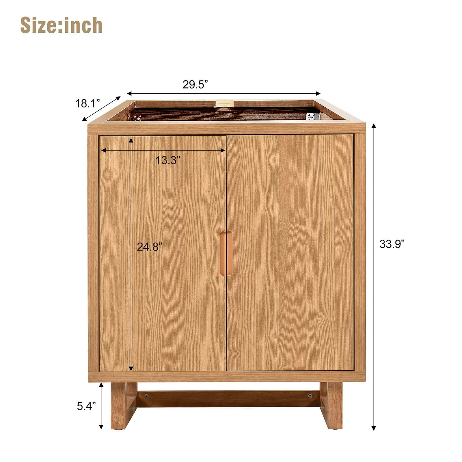 30" Minimalist Burlywood Bathroom Vanity (Cabinet Only) - Image 4