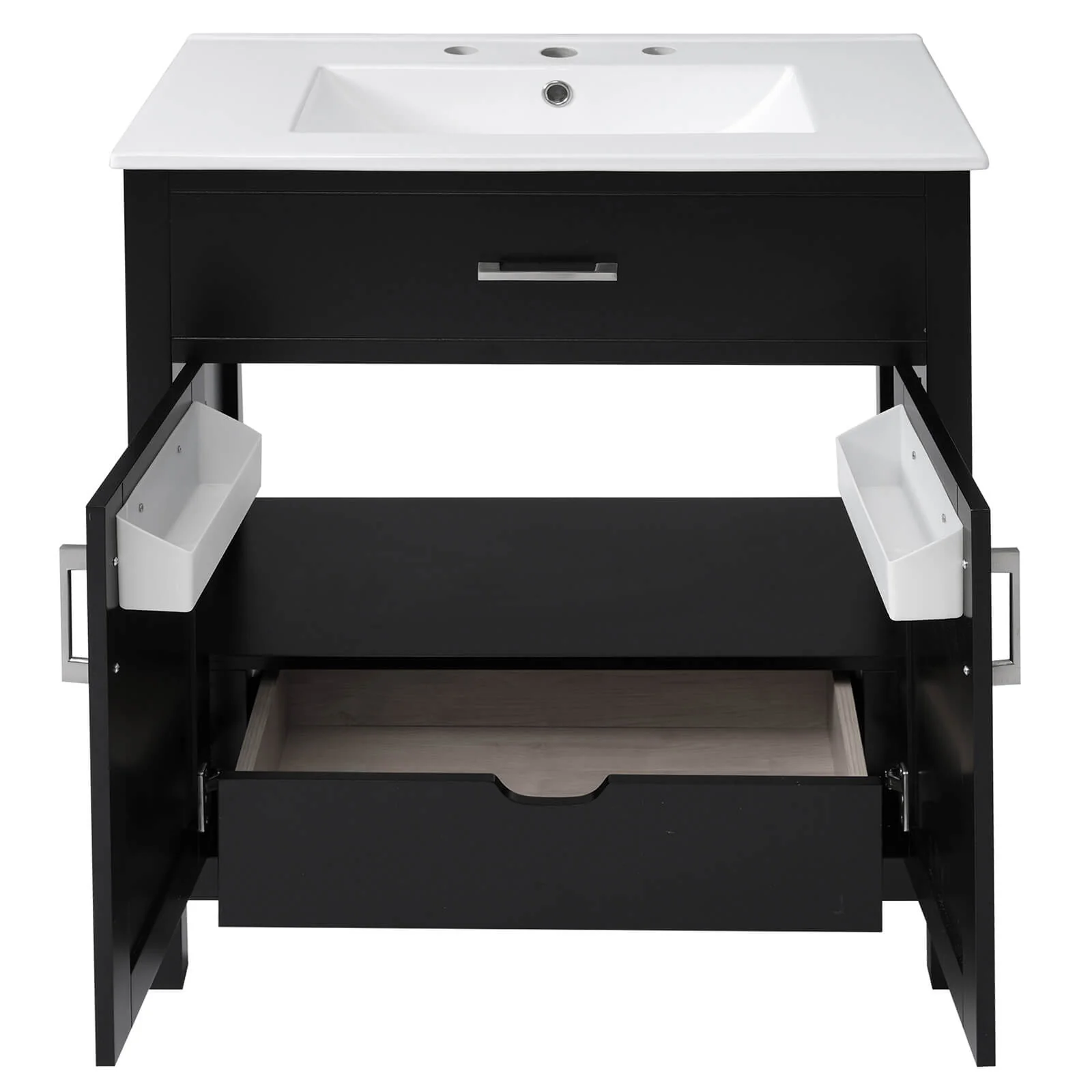 30" Modern Black Silk Finish Freestanding Vanity - Image 21