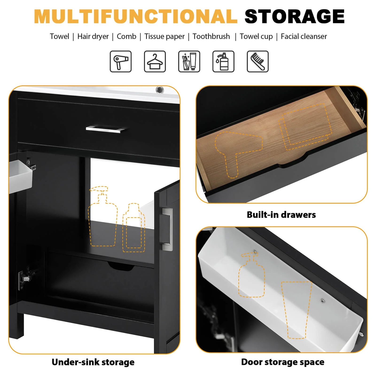 30" Modern Black Silk Finish Freestanding Vanity - Image 7