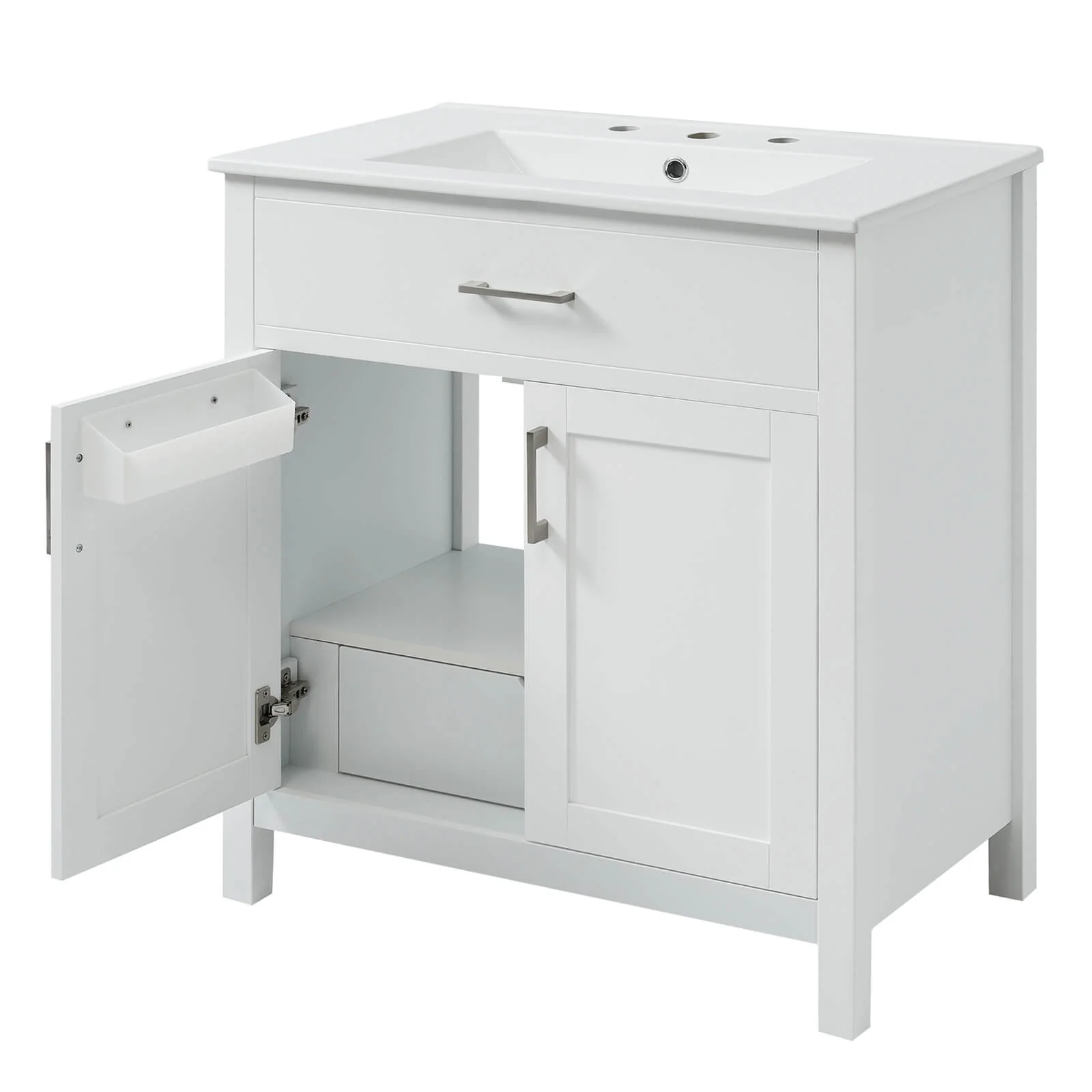 30" Modern White Silk Finish Freestanding Vanity - Image 19
