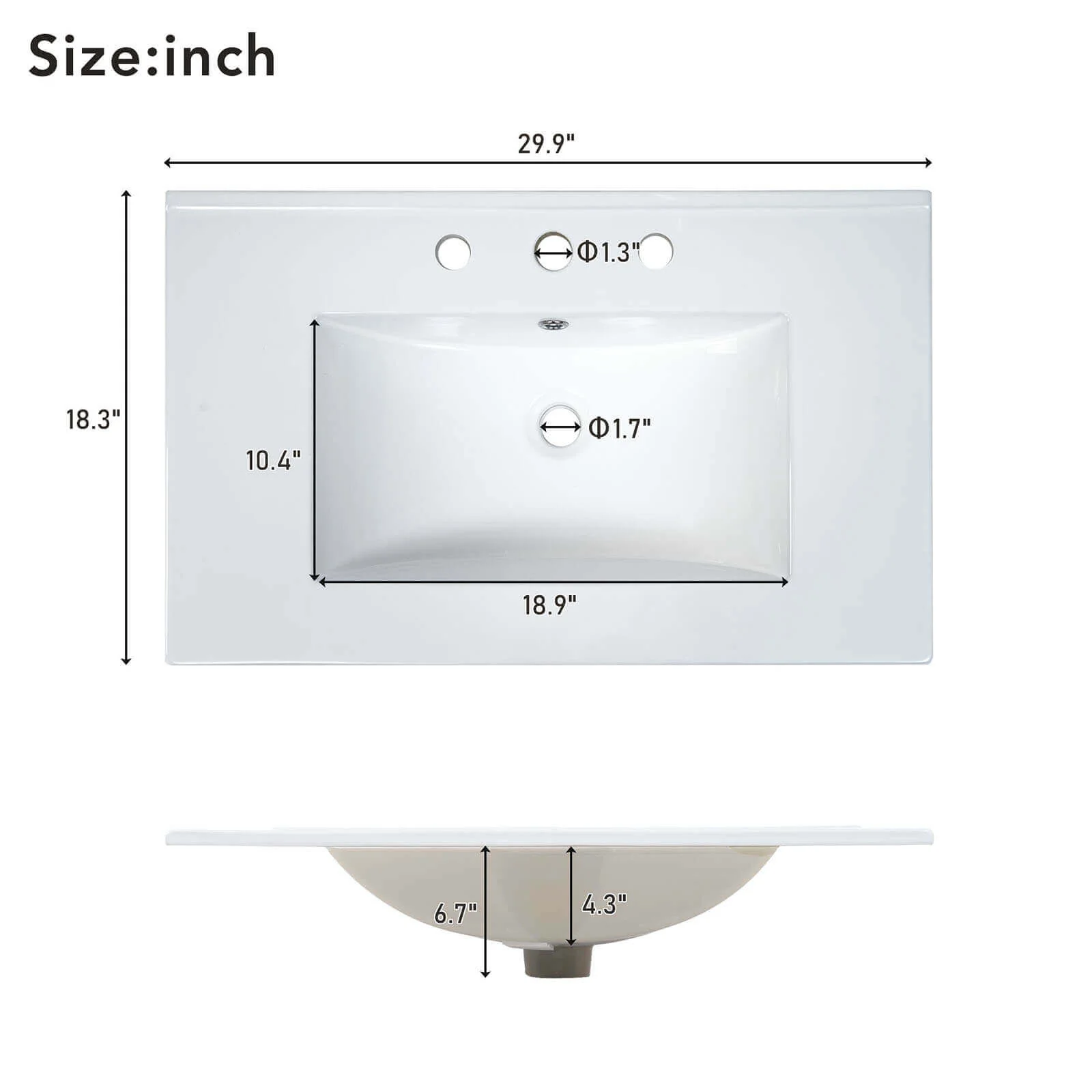 30'' Navy Blue Modern Freestanding Bathroom Vanity - Image 17