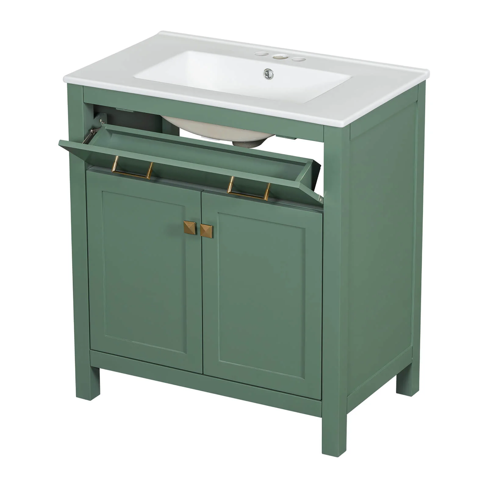 30" Green Bathroom Vanity with Undermount Single Sink - Image 13