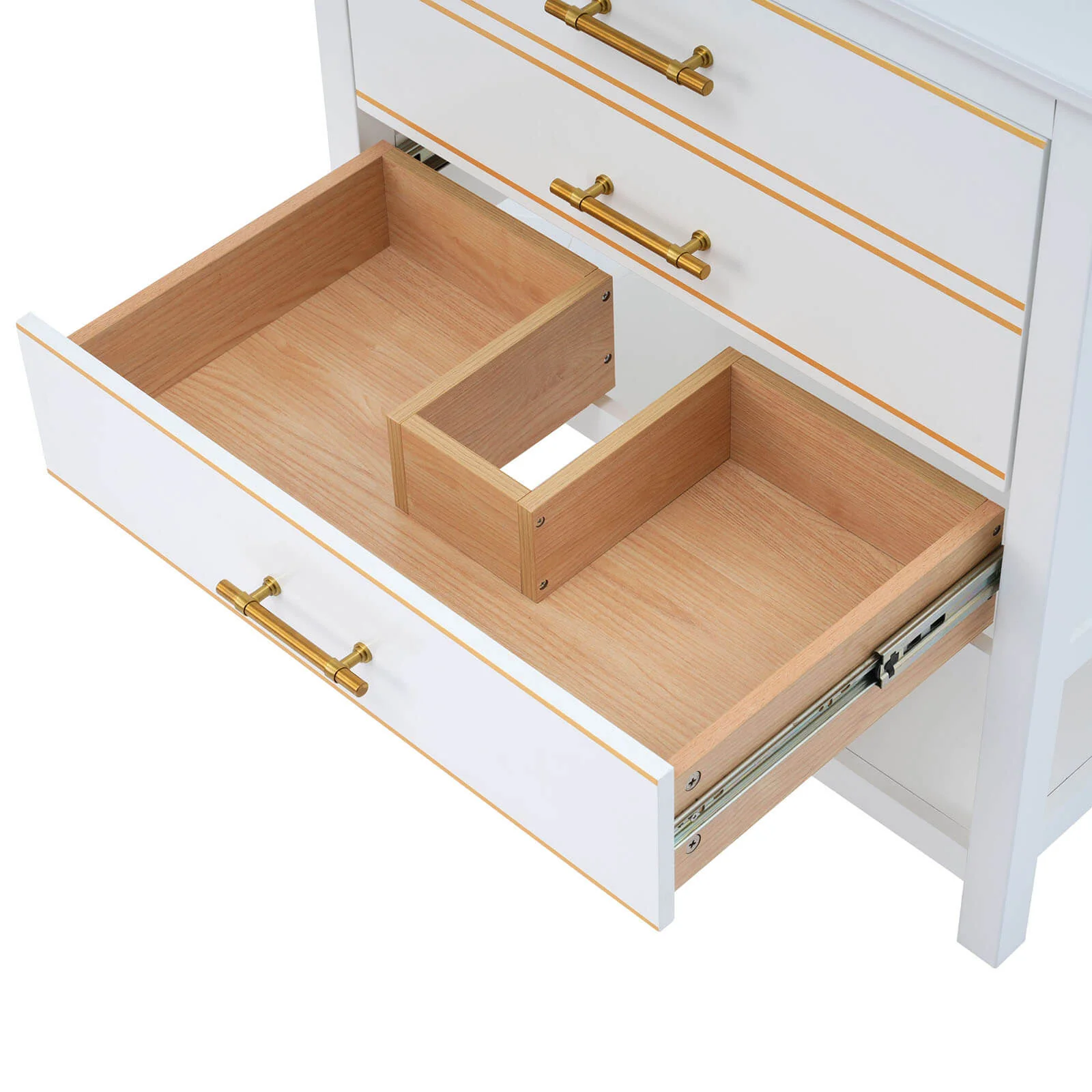 30'' White Bathroom Vanity with 2 Drawers (No Sink) - Image 4
