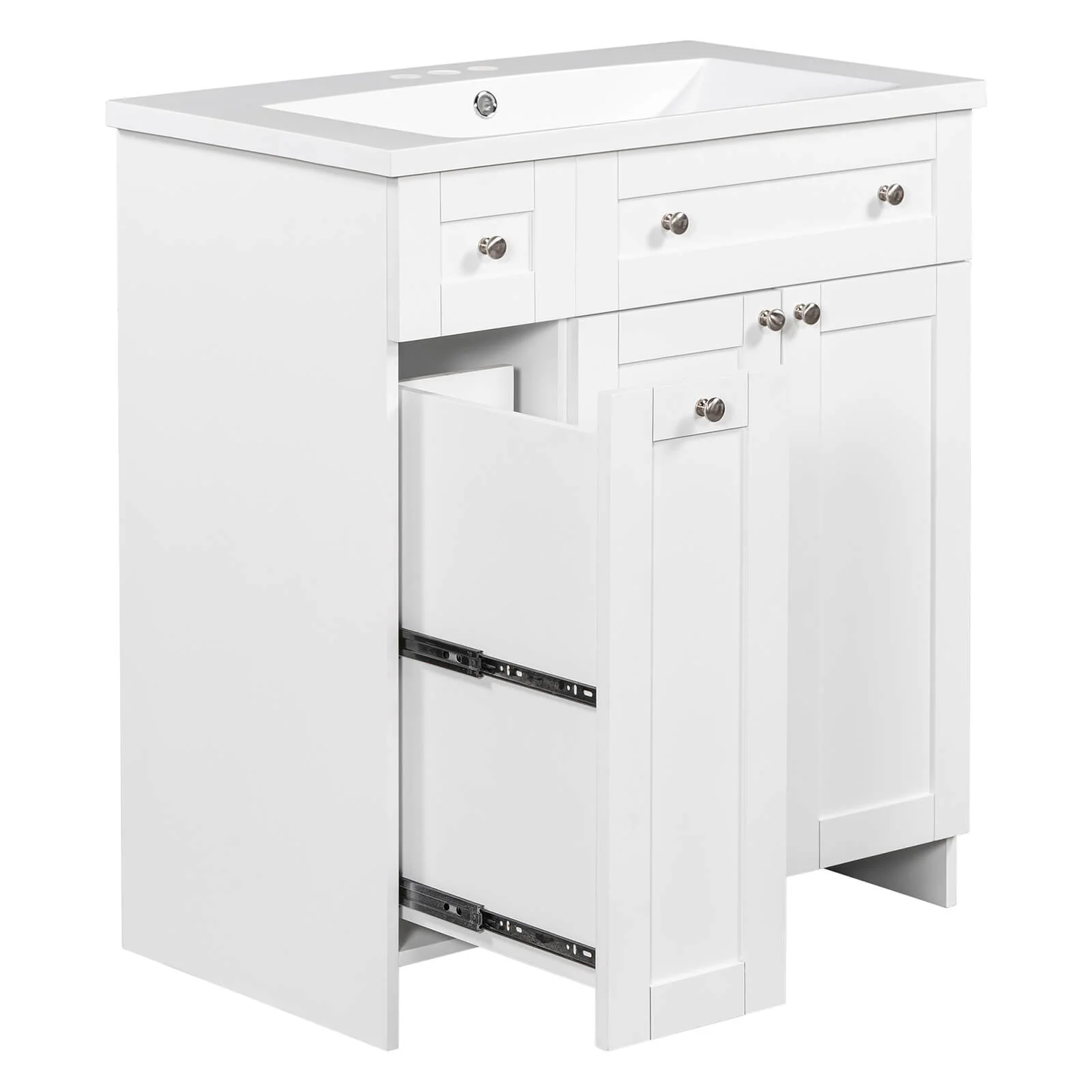 30" White Bathroom Vanity with Soft-Close Doors - Image 12