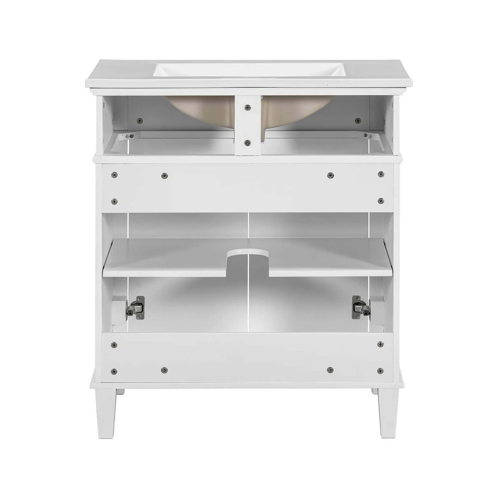 30" White Bathroom Vanity with Undermount Ceramic Sink - Image 17