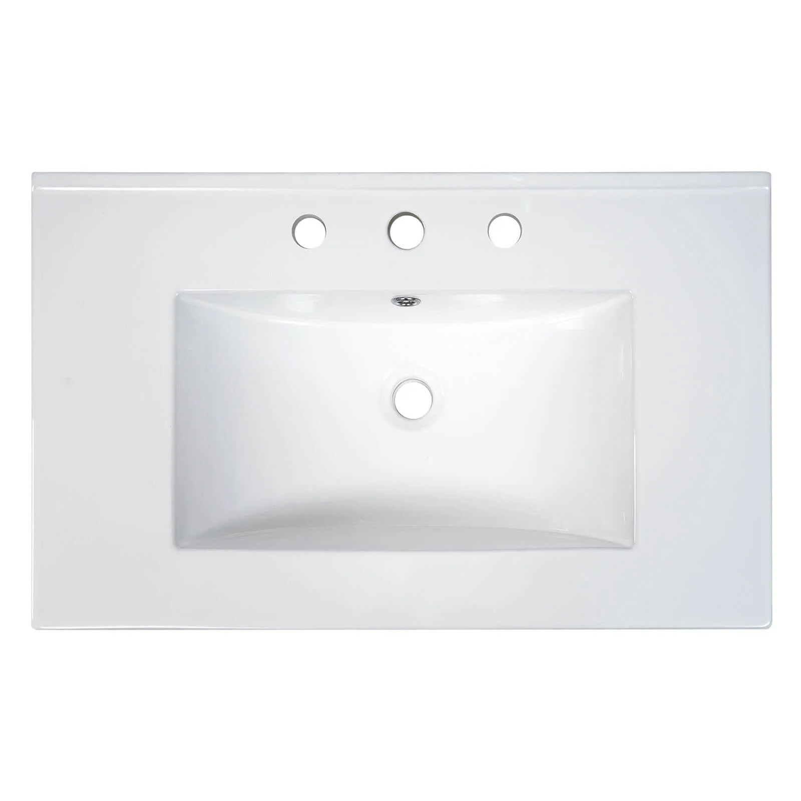 30" x 18" Ceramic Vanity Top with 3 Holes