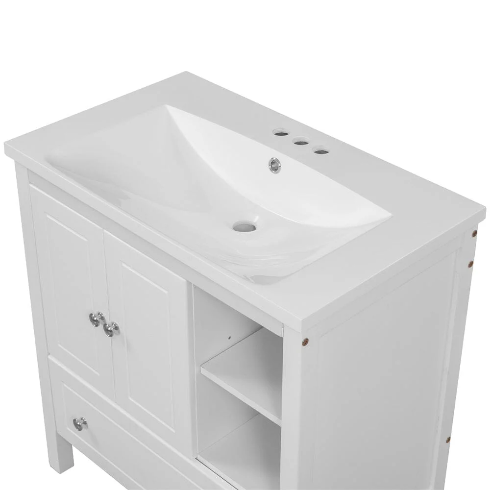Giving Tree 30" Single Bathroom Vanity Top with White Basin, 3-Faucet Holes, Ceramic - Image 6
