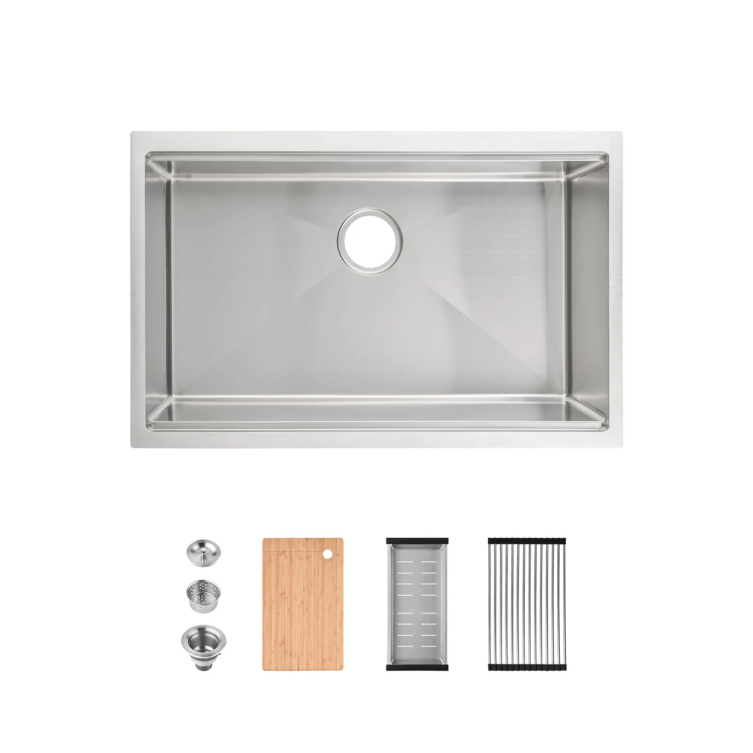 30'' x 19'' Undermount Workstation Sink 304 Stainless Steel Single Bowl Kitchen Sink - Image 12
