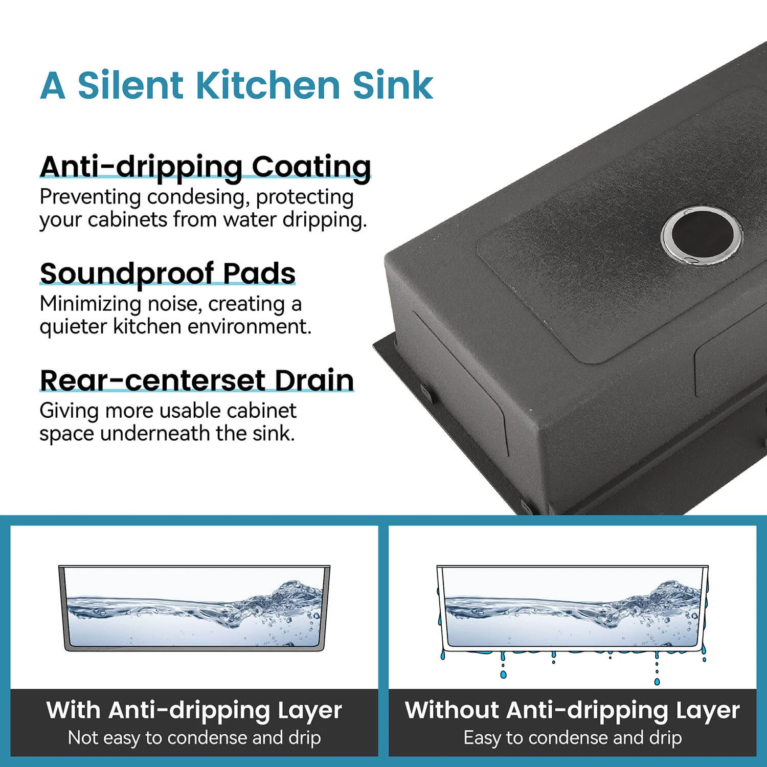 30'' x 19'' Undermount Workstation Sink 304 Stainless Steel Single Bowl Kitchen Sink - Image 7