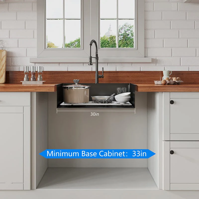 30" x 22" Multifunctional Drop-In Kitchen Stainless Steel Sink with Drain Board - Image 3