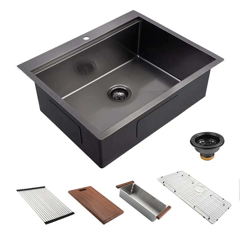 30" x 22" Multifunctional Drop-In Kitchen Stainless Steel Sink with Drain Board - Image 5
