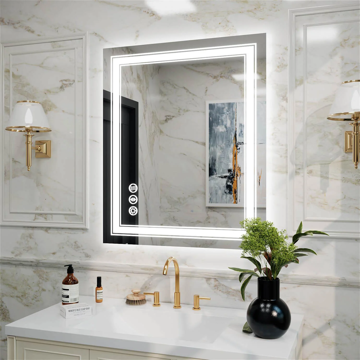 30"x36" LED Bathroom Mirror Anti-Fog Shatterproof ETL Certified - Image 2