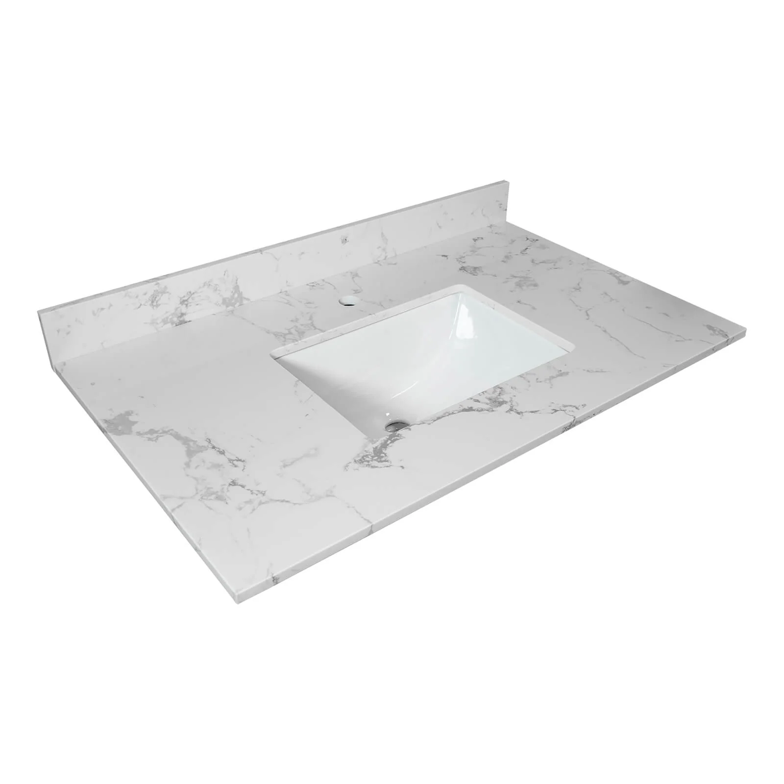 31" x 22" Undermount Ceramic Sink with Integrated Marble Top - Image 6