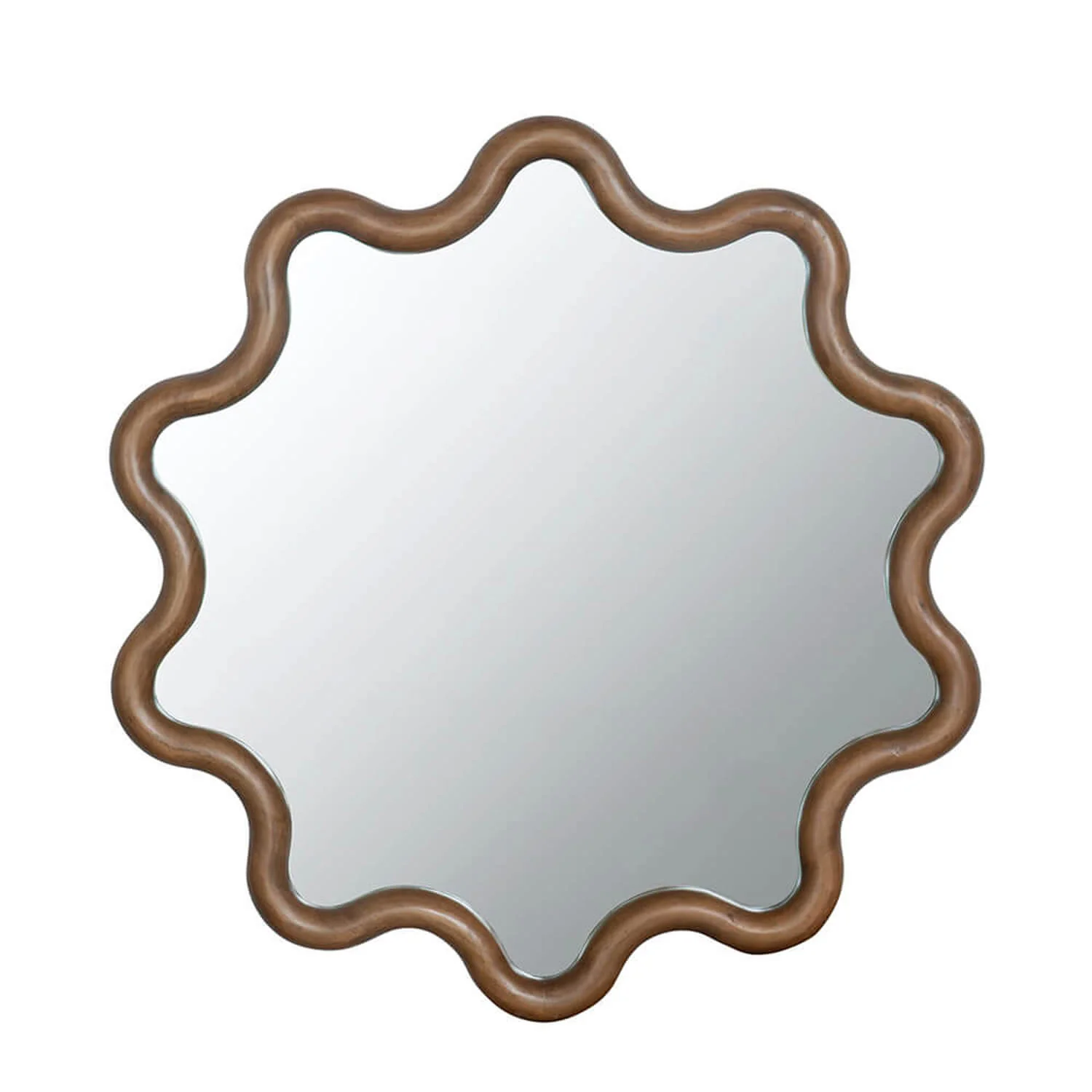 31"x30" Unique Wooden Accent Mirror for Living Room, Bedroom & Entryway - Image 4