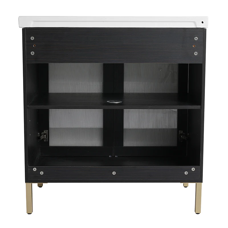 32 Inch Freestanding Bathroom Vanity with Ceramic Sink, Soft Closing Door - Image 15