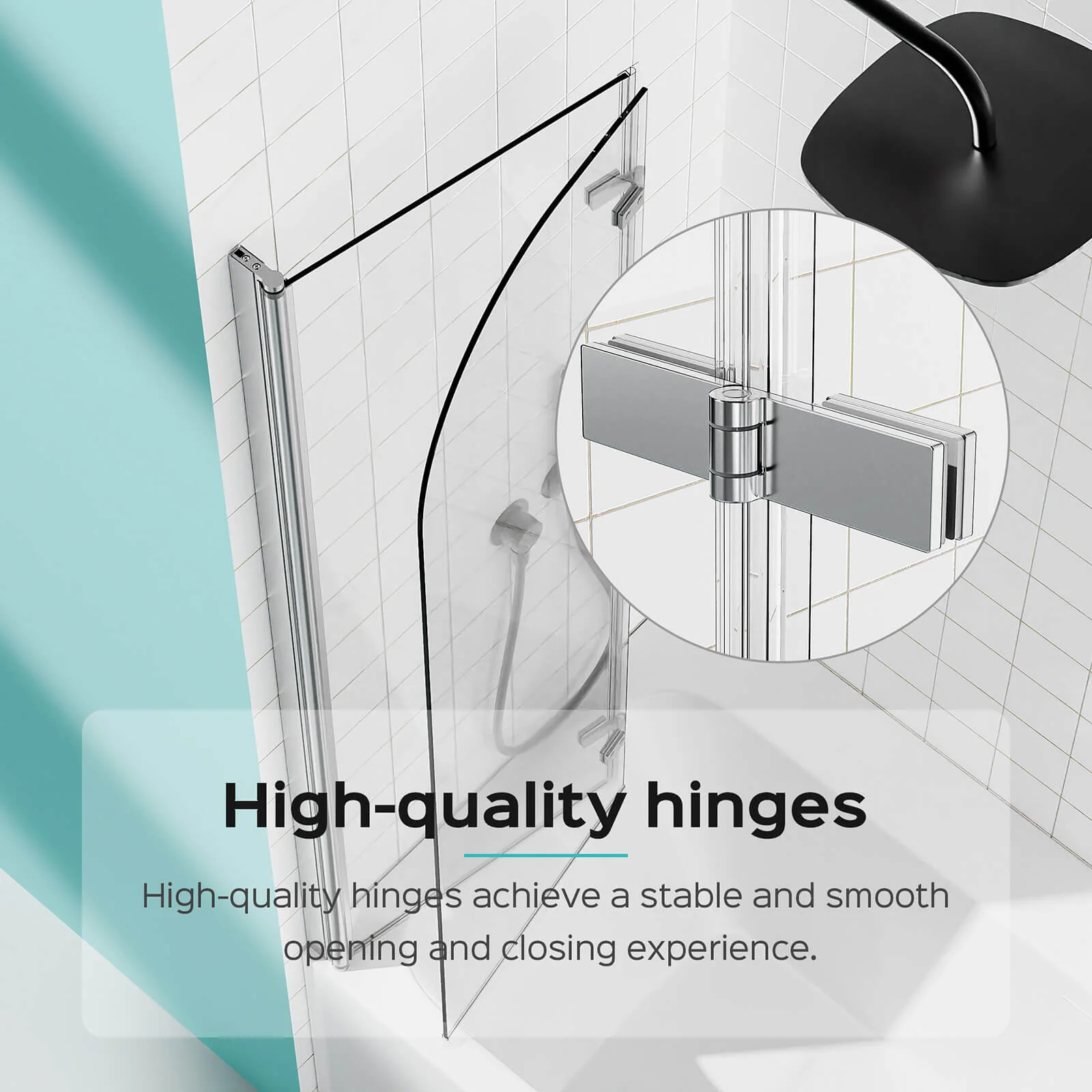 34" x 58" Chrome Bi-Fold Tub Shower Door - Image 2