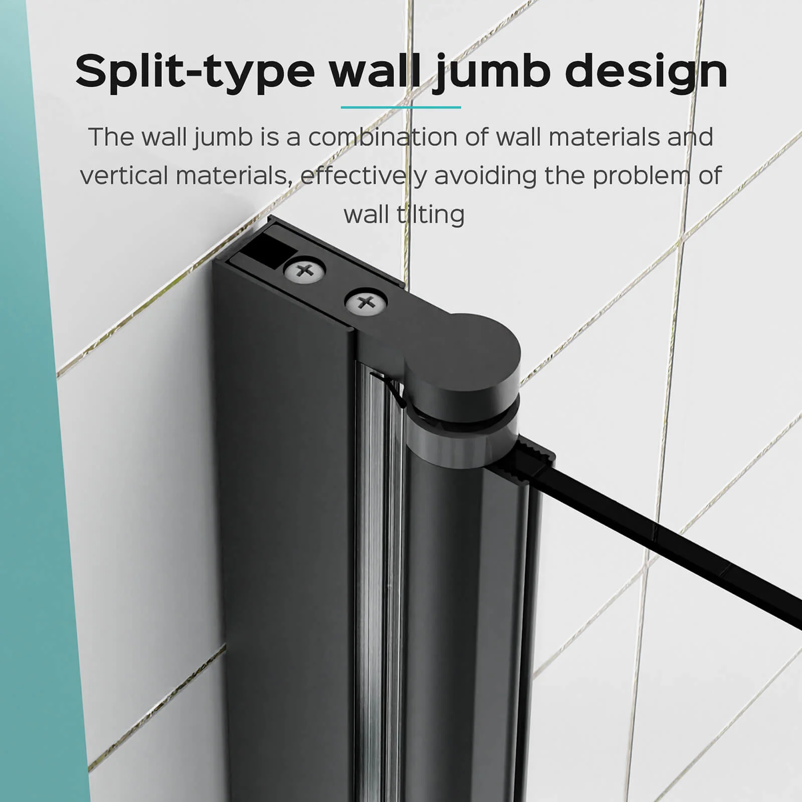 34" x 58" Matte Black Bi-Fold Tub Shower Door - Image 5