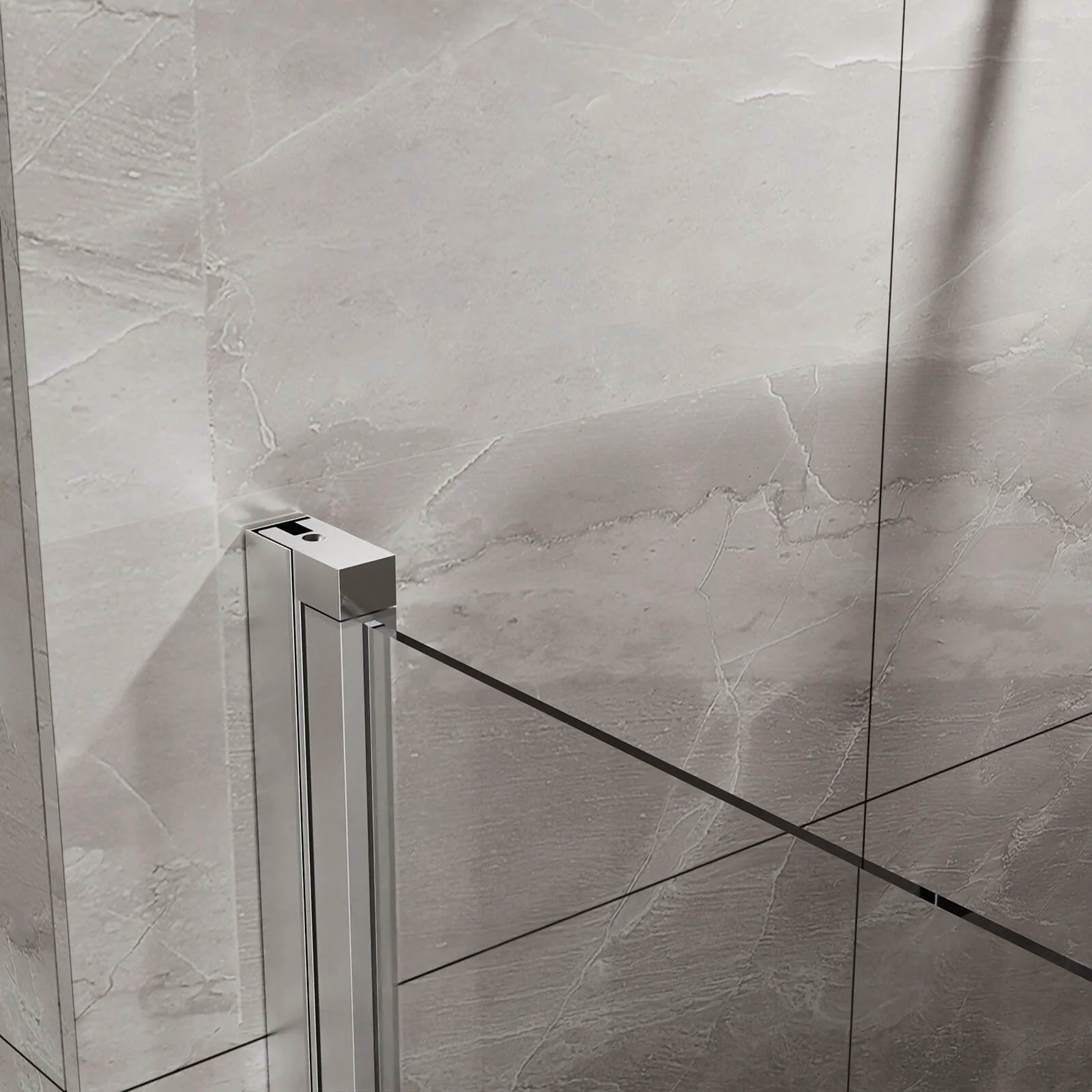 34"-35.2" x 72" Chrome Pivot Shower Door Kit with Tempered Glass and Acrylic Shower Pan - Image 4