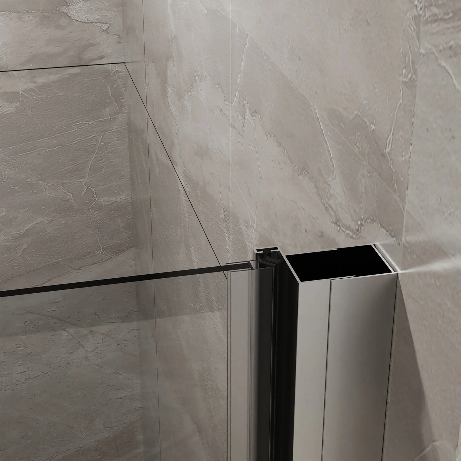 34"-35.2" x 72" Chrome Pivot Shower Door Kit with Tempered Glass and Acrylic Shower Pan - Image 7