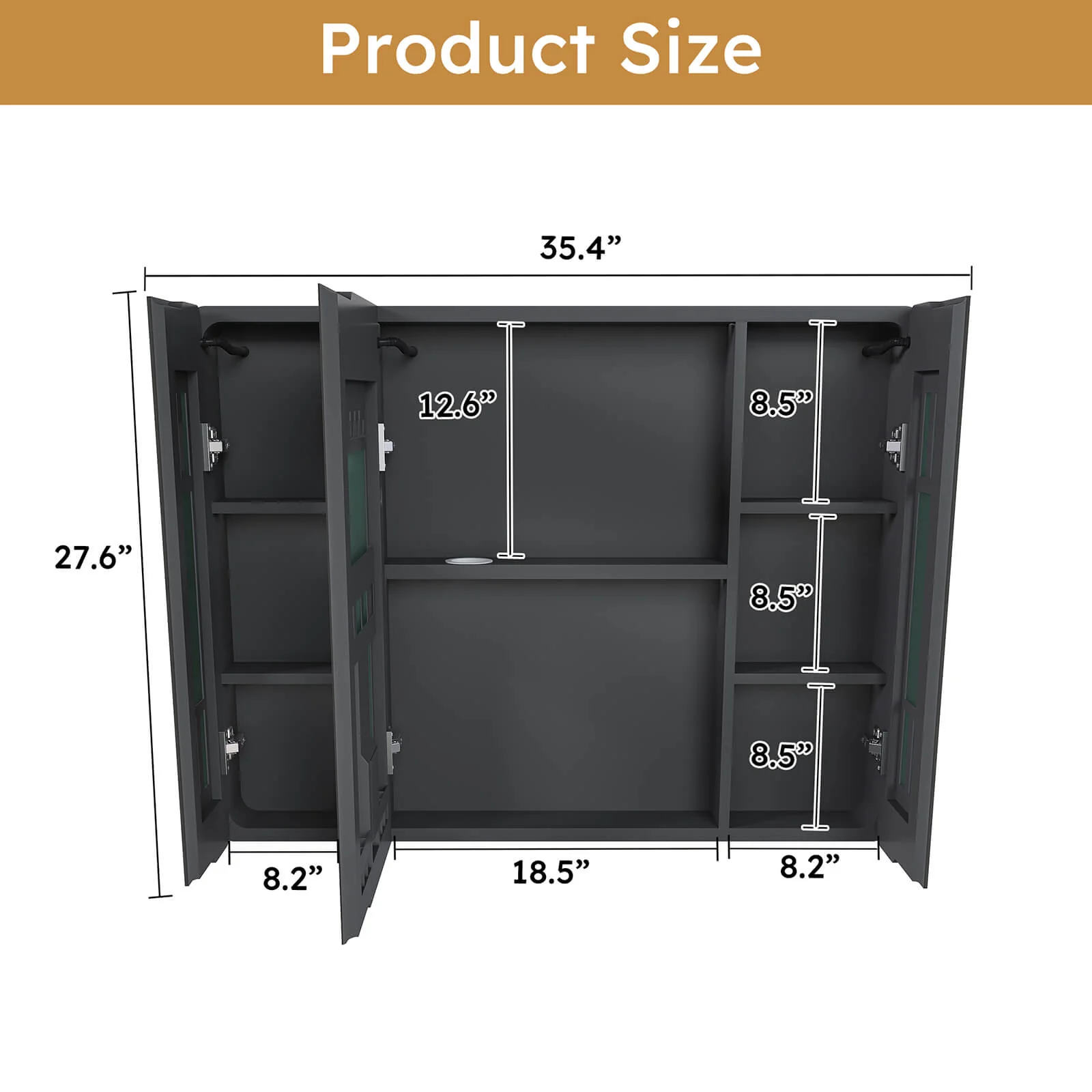 35" x 28" LED Medicine Cabinet with Defogger - Image 6