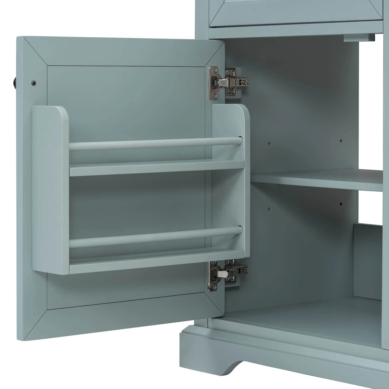 36" Gray-Green Bathroom Vanity with Rubberwood Frame - Image 14