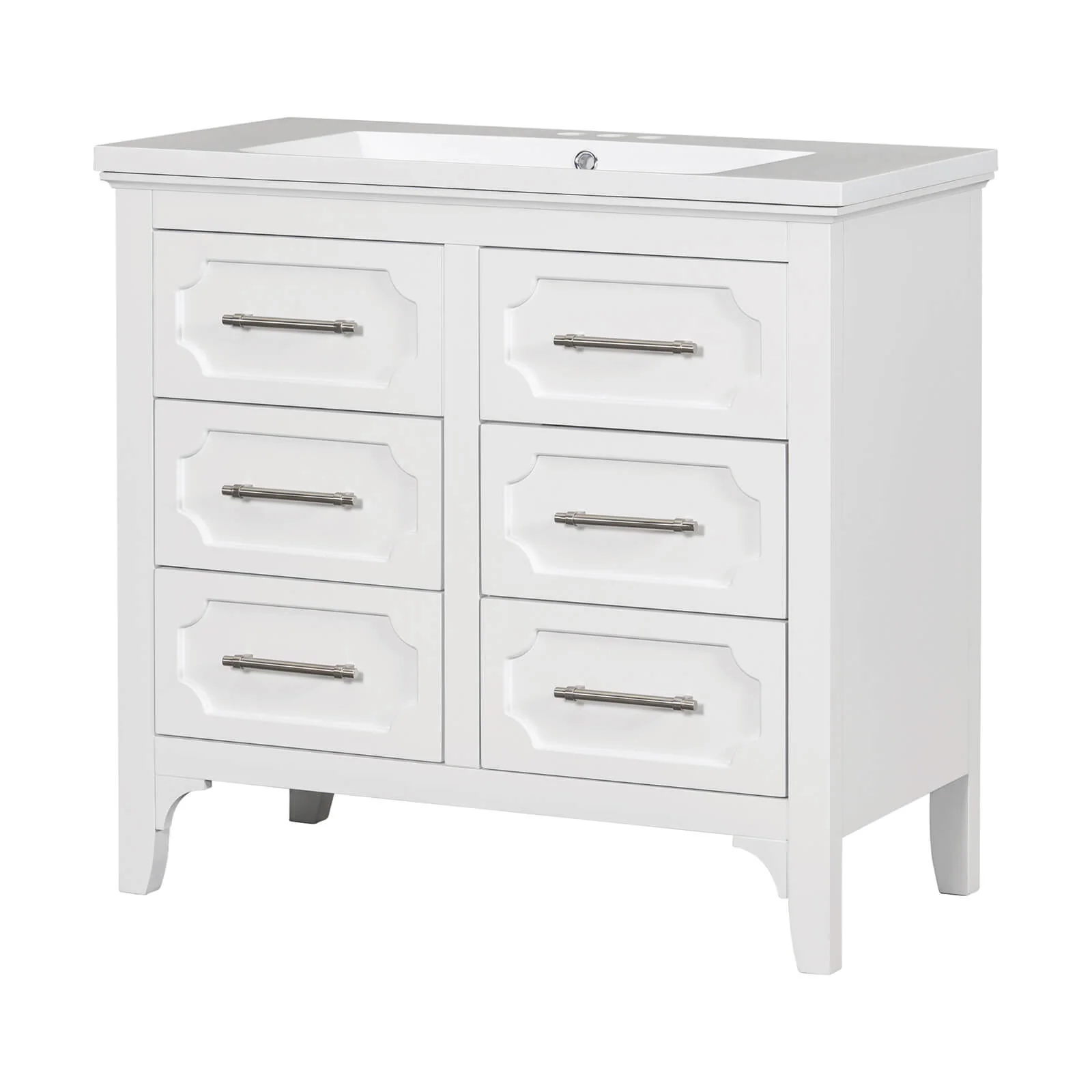 36" Symmetrical Design Minimalist Bathroom Vanity - Image 9
