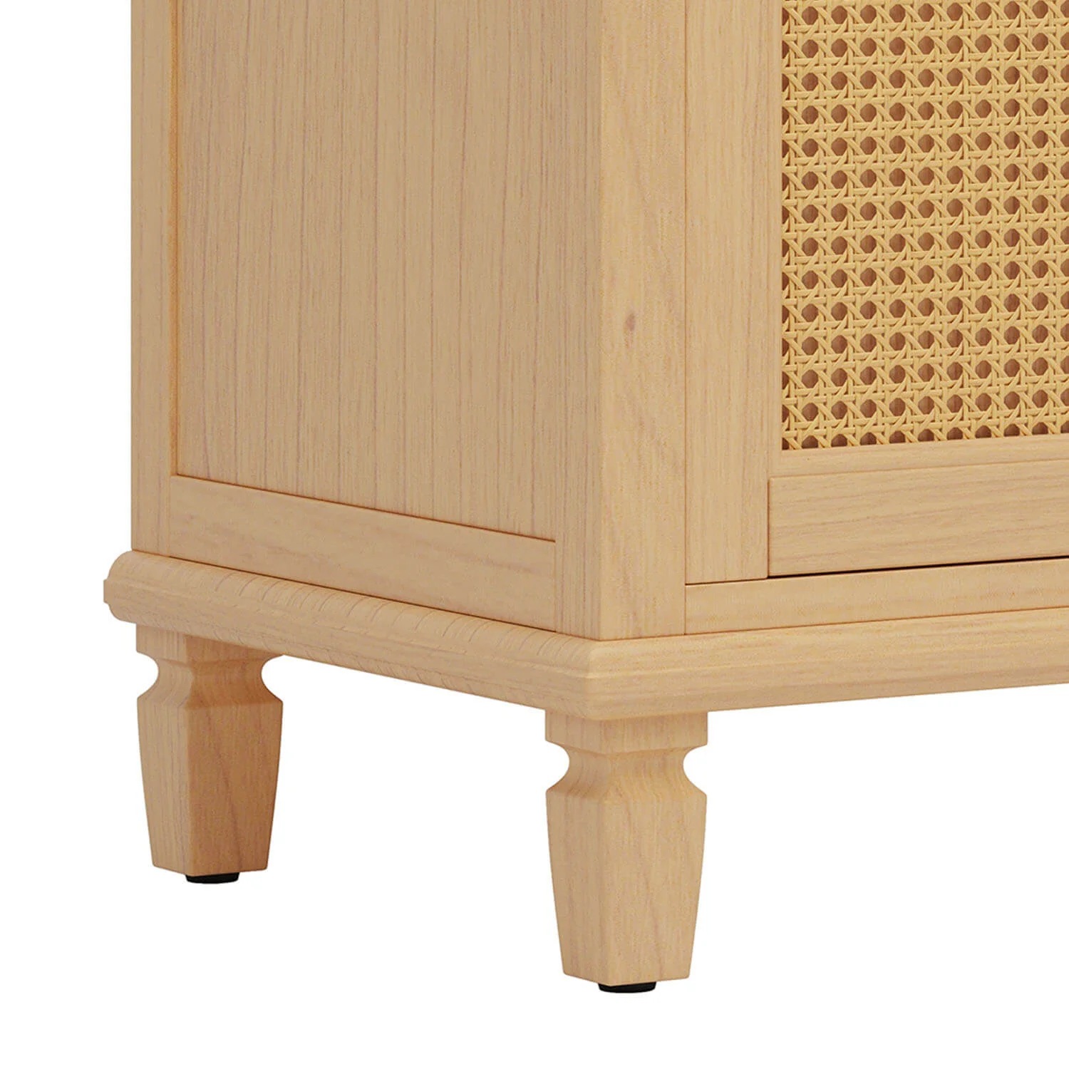36" White Oak Freestanding Bathroom Vanity with Ceramic Sink & Rattan Door - Image 13