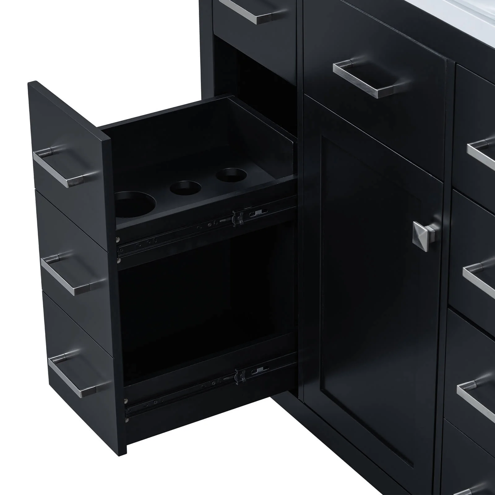 36" Black Bathroom Vanity with 6 Drawers - Image 15