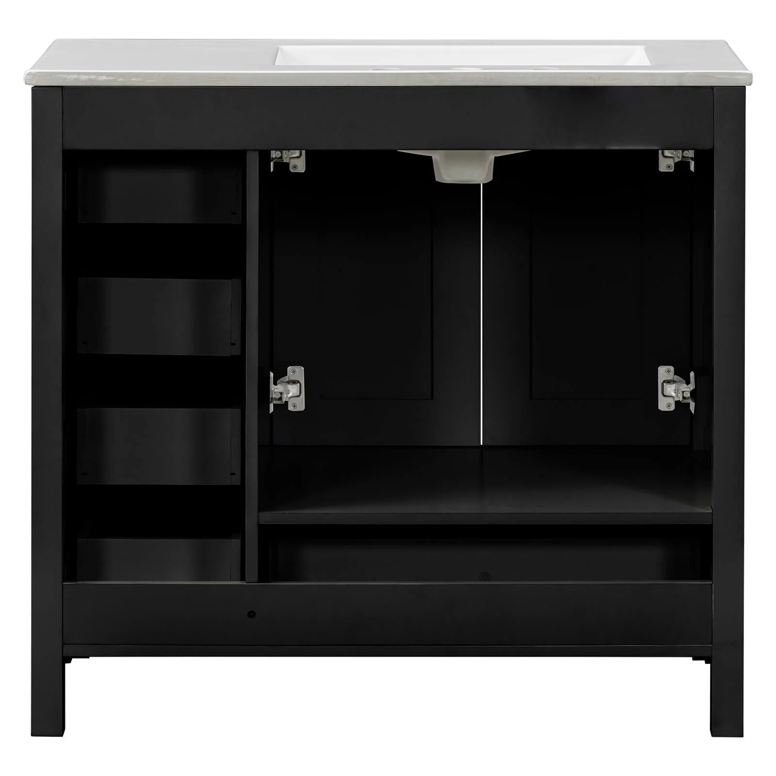 36" Black Bathroom Vanity with Drawer on Right Side - Image 16