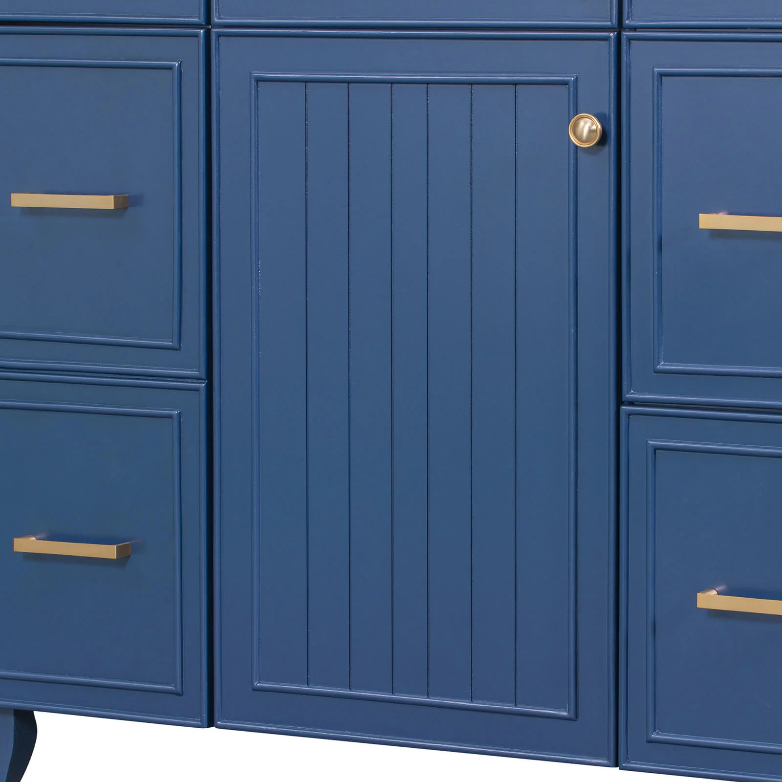36" Blue Bathroom Vanity Cabinet with 4 Drawers - Image 4