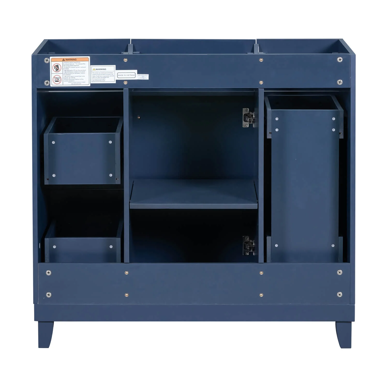 36" Blue Bathroom Vanity Cabinet with 4 Drawers - Image 5