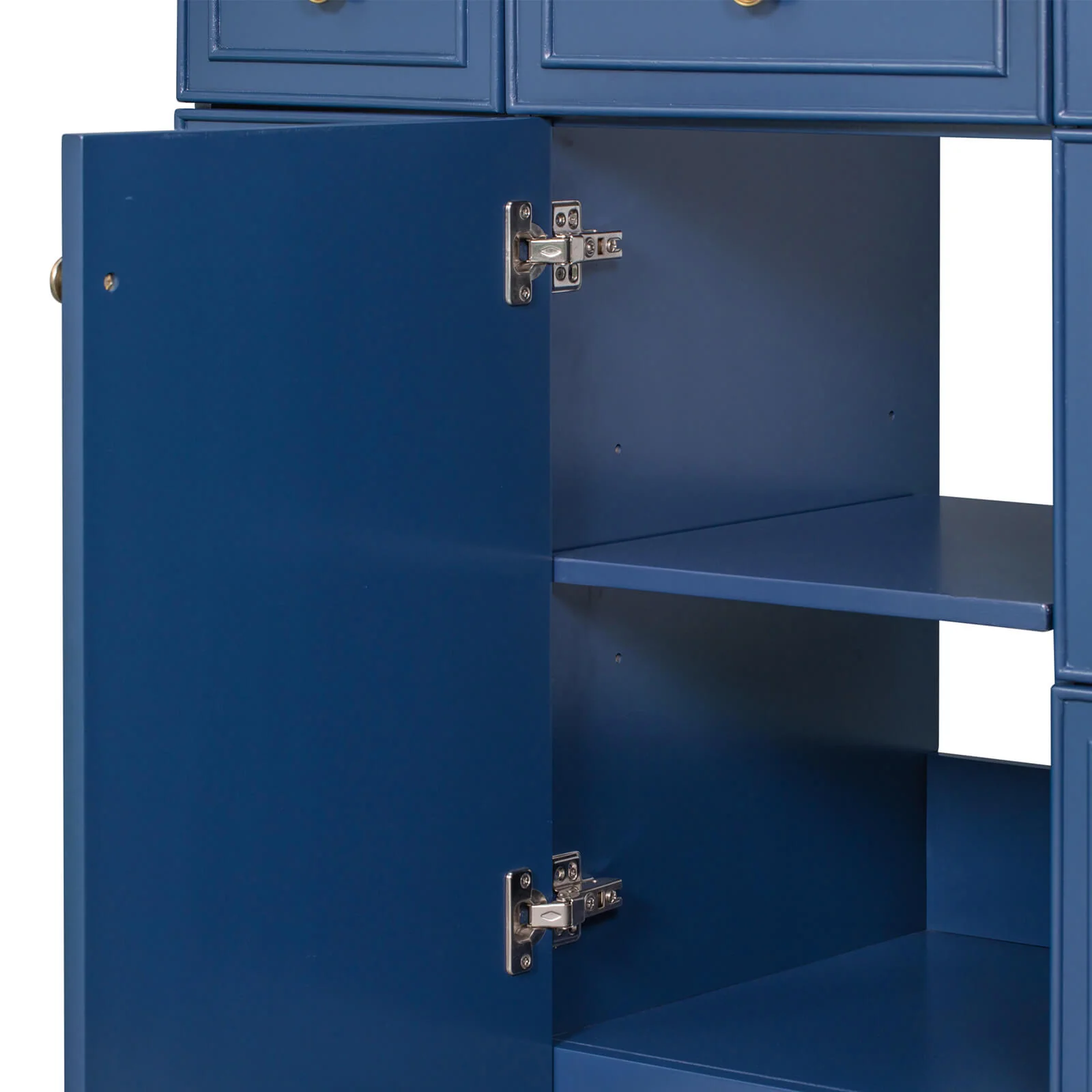 36" Blue Bathroom Vanity Cabinet with 4 Drawers - Image 6