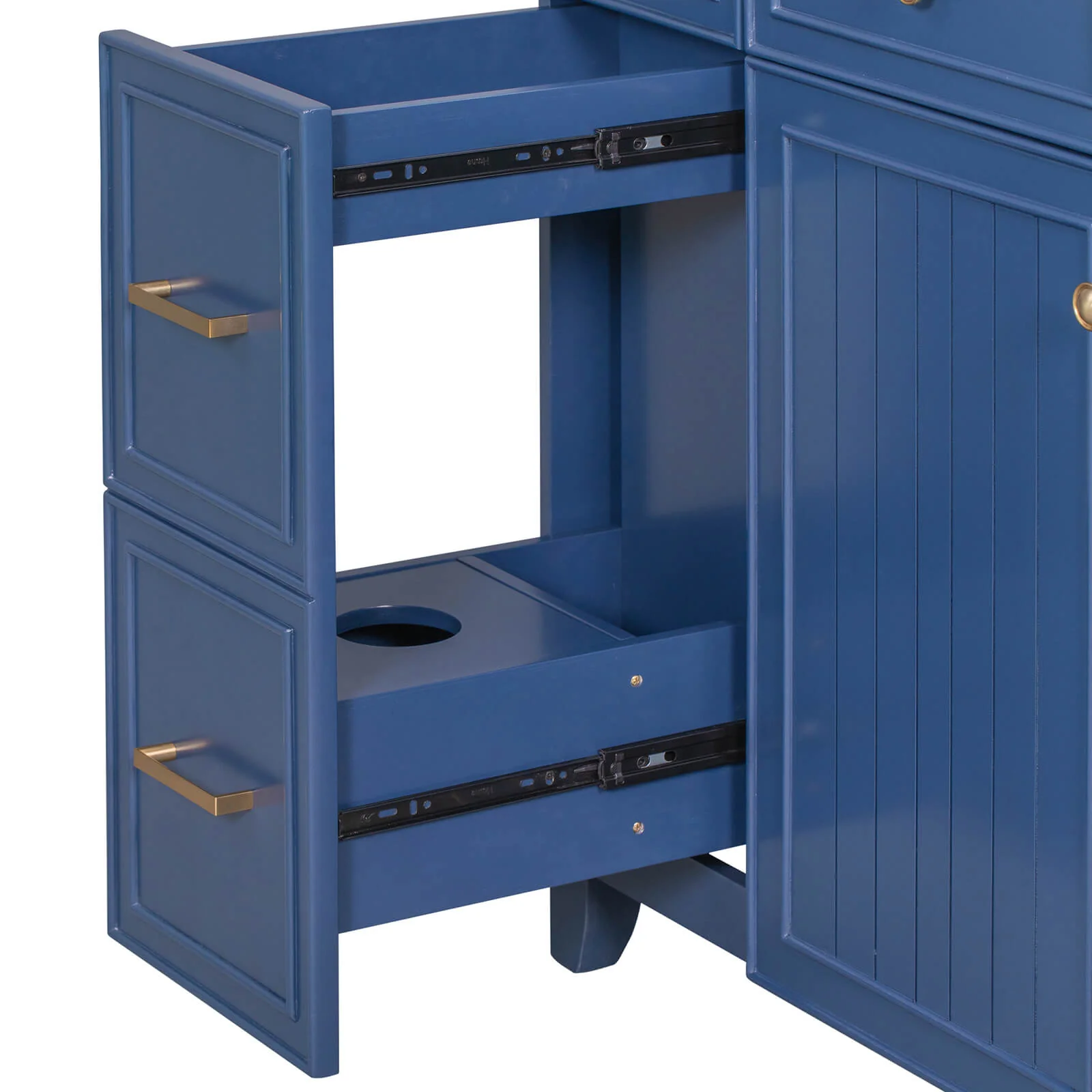 36" Blue Bathroom Vanity Cabinet with 4 Drawers - Image 8