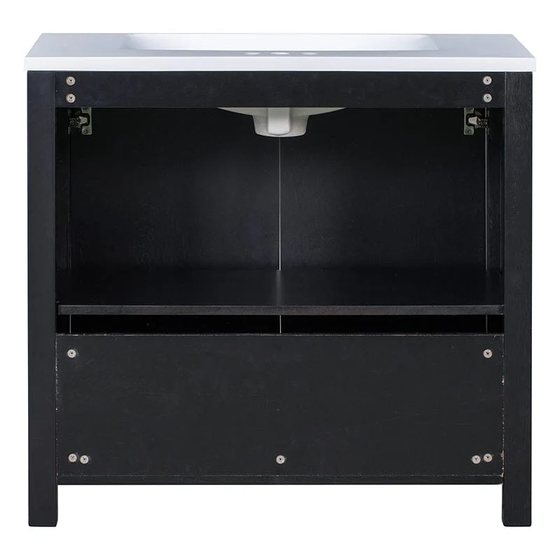 36" Espresso Bathroom Vanity with Grid-Patterned Doors - Image 15