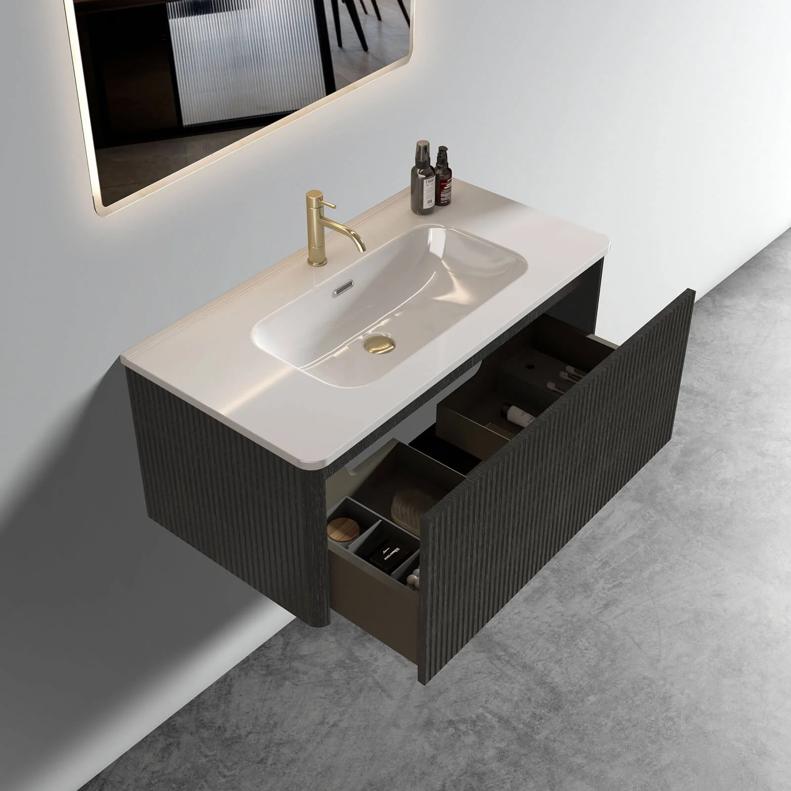 36" Floating Black Bathroom Vanity - Image 3