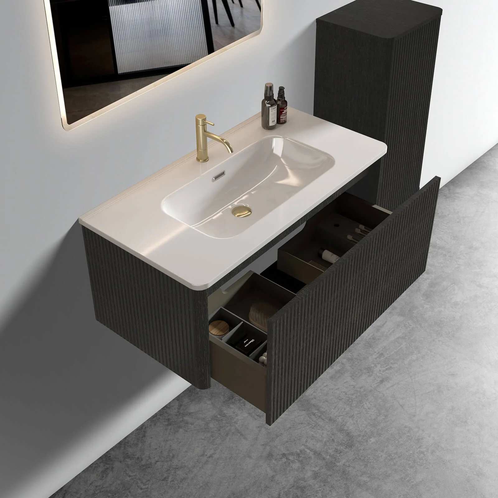 36" Floating Black Bathroom Vanity - Image 4
