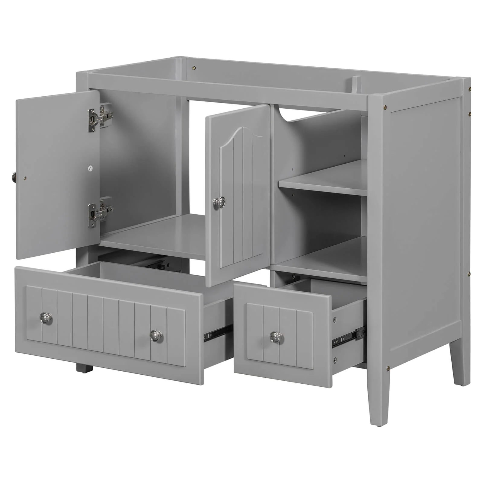36" Gray Bathroom Vanity Cabinet Only - Image 3