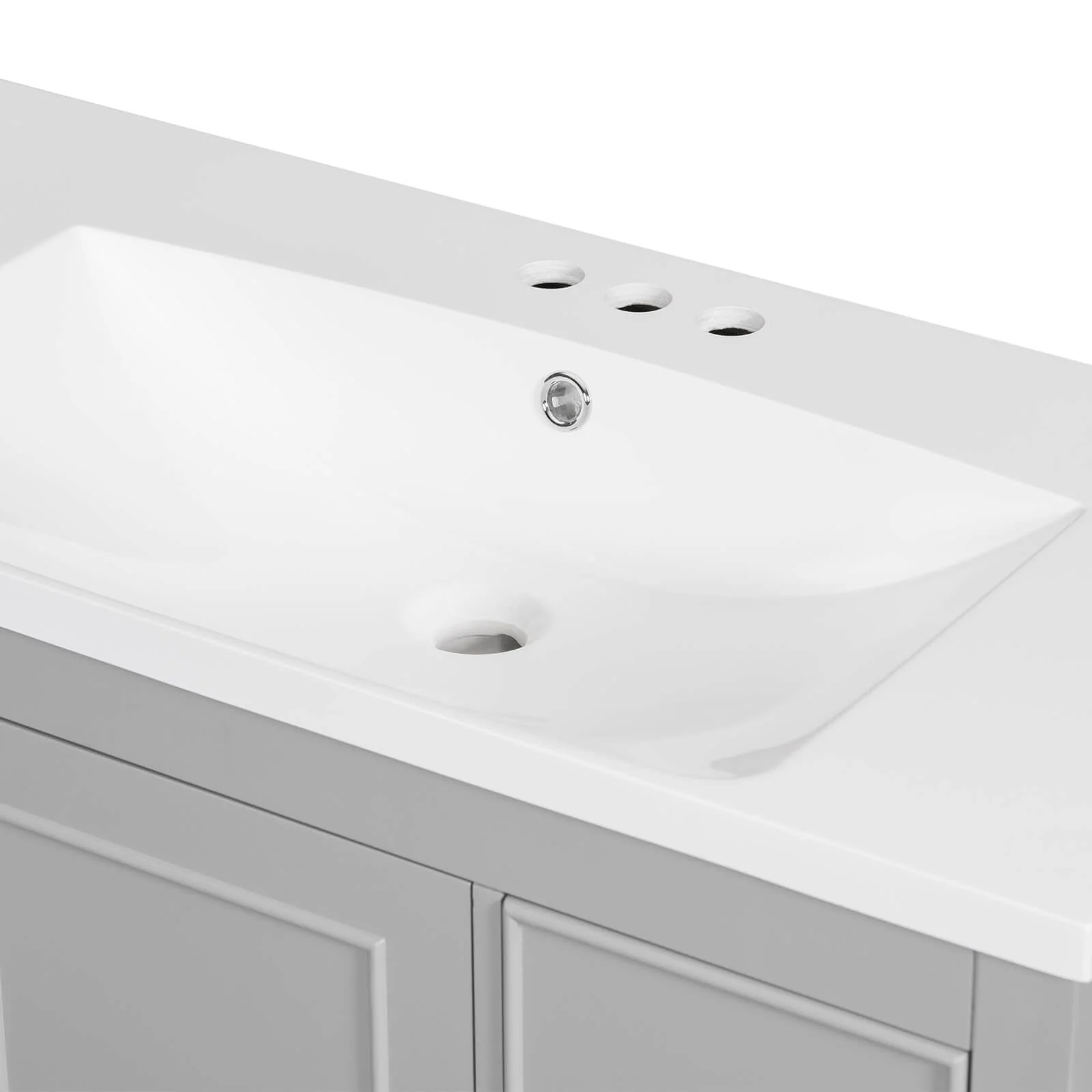 36" Gray Bathroom Vanity with Hair Dryer Storage - Image 20