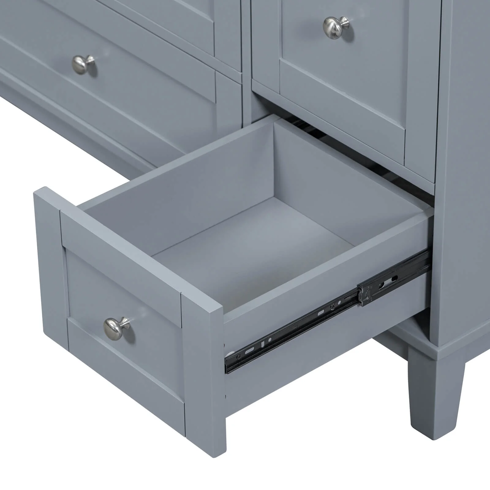 36'' Gray Bathroom Vanity with Integrated USB Charging (No Sink) - Image 9