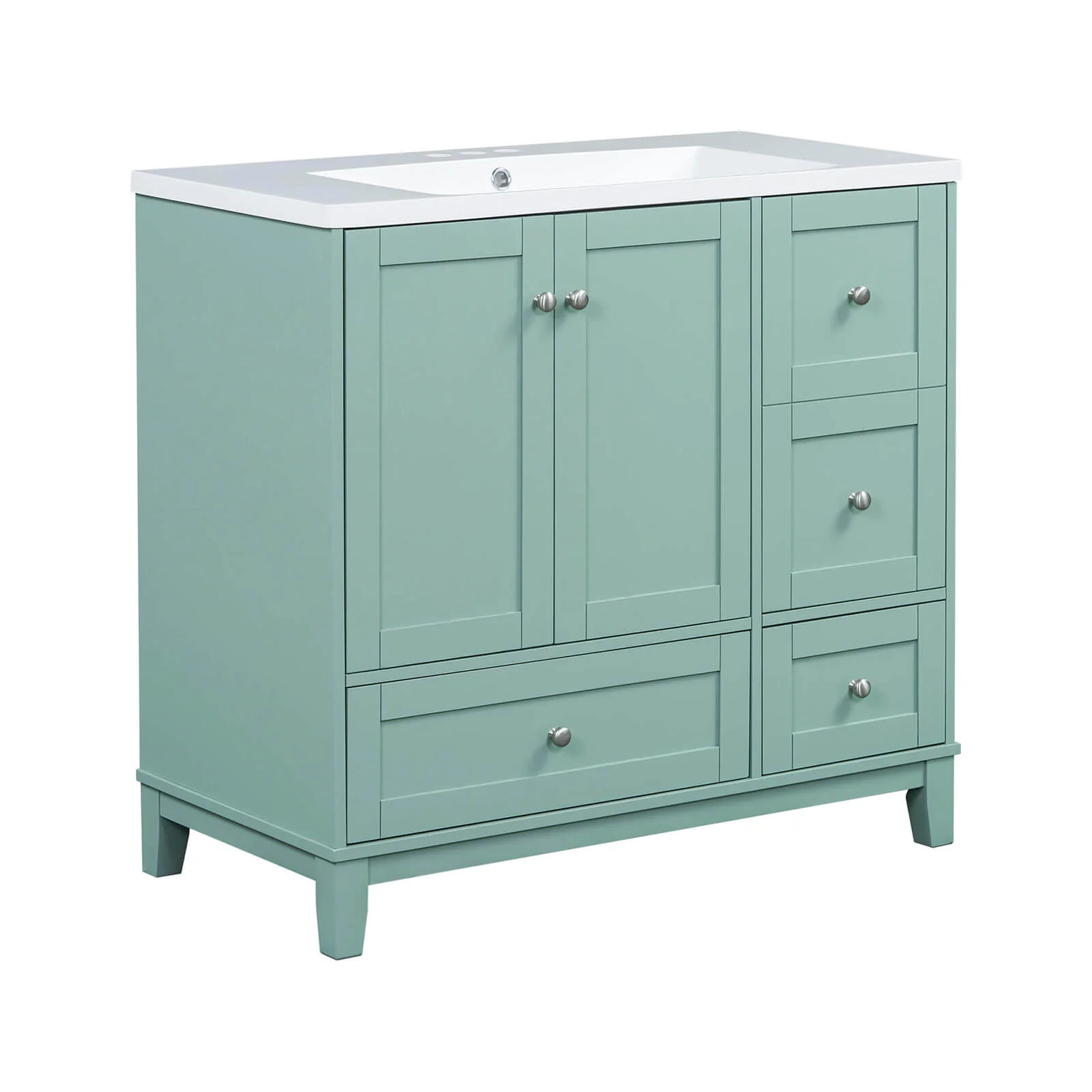 36'' Mint Green Bathroom Vanity with Integrated USB Charging - Image 5