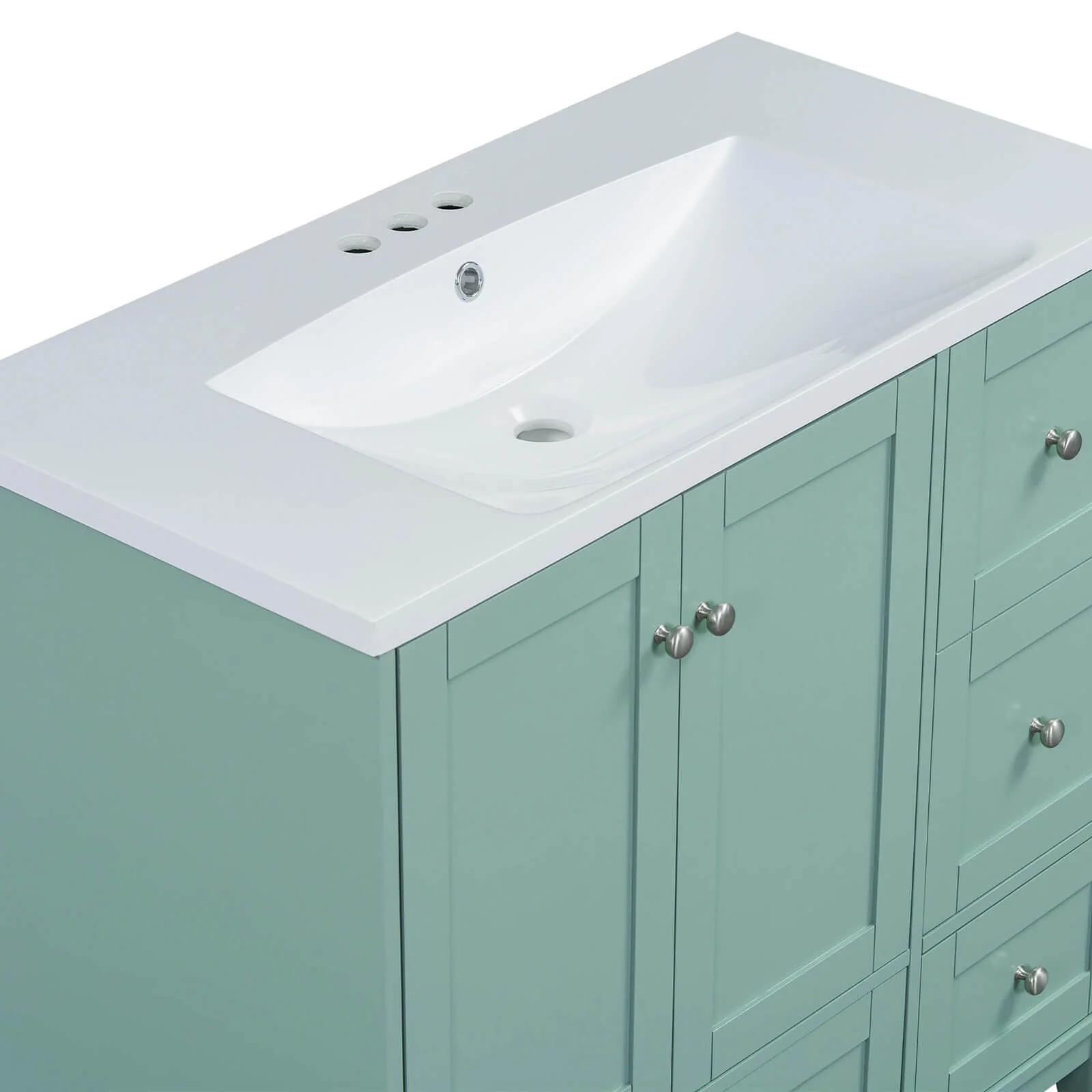36'' Mint Green Bathroom Vanity with Integrated USB Charging - Image 6