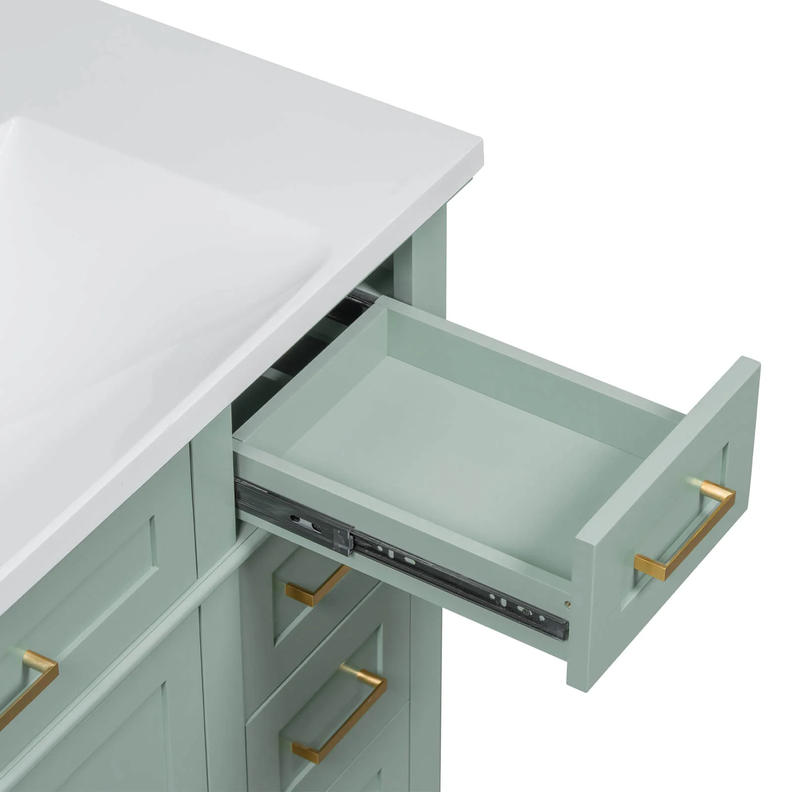 36" Mint Green Solid Wood Bathroom Vanity with Ceramic Sink - Image 16