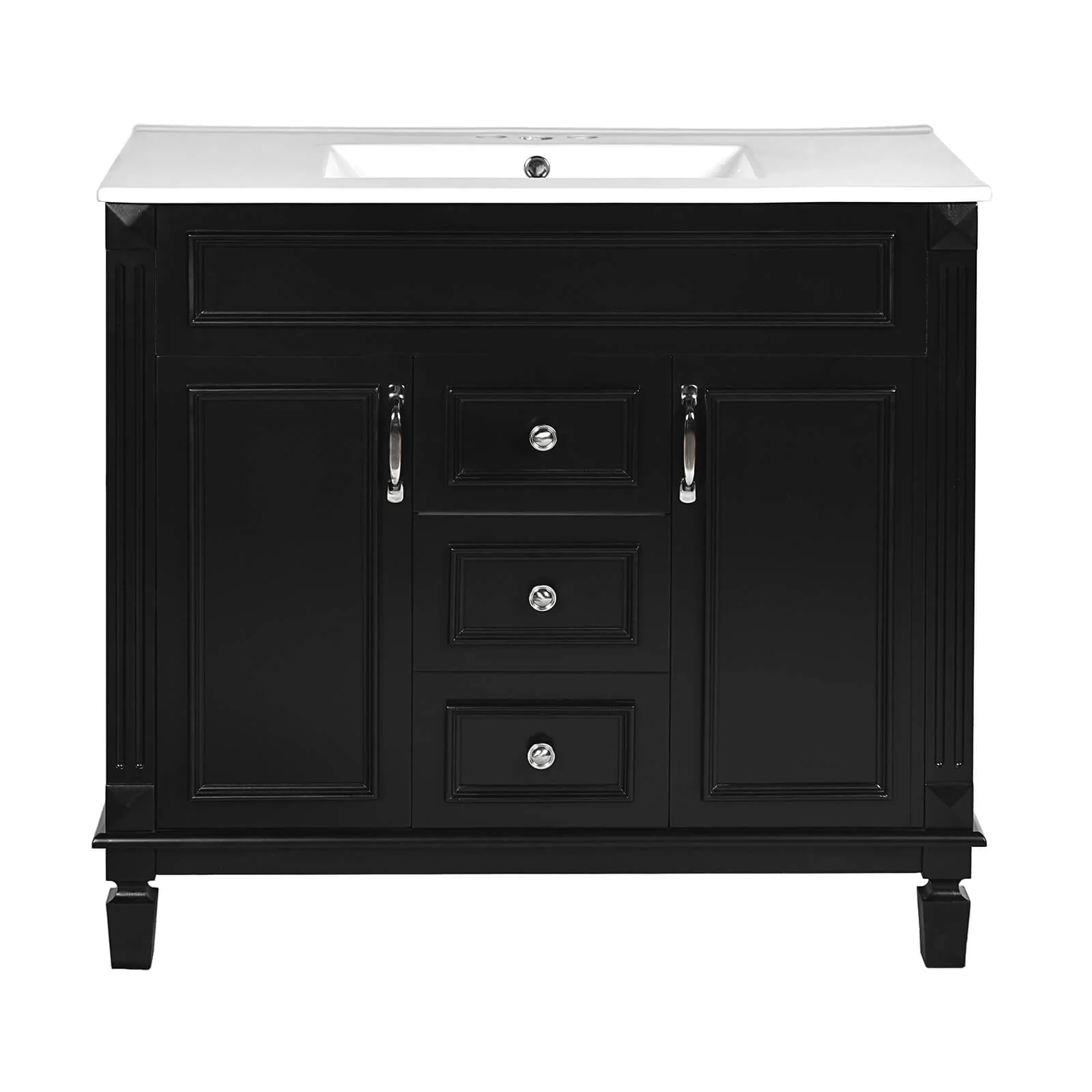 36" Modern Black Floor Standing Bathroom Vanity - Image 5